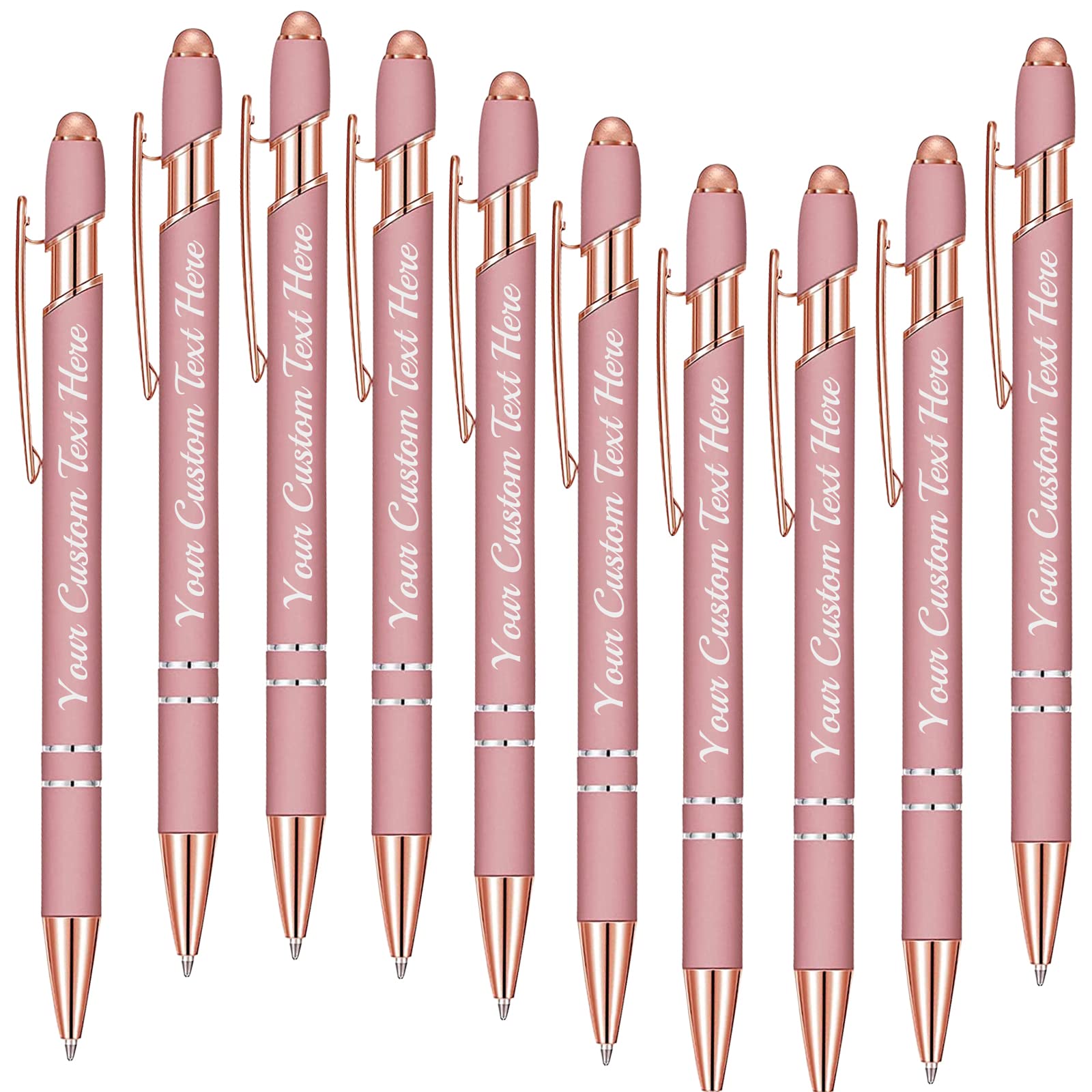 Fadace Up to 500 Pcs Personalized Pens Bulk Custom Customized Pen with Stylus Free Engraving