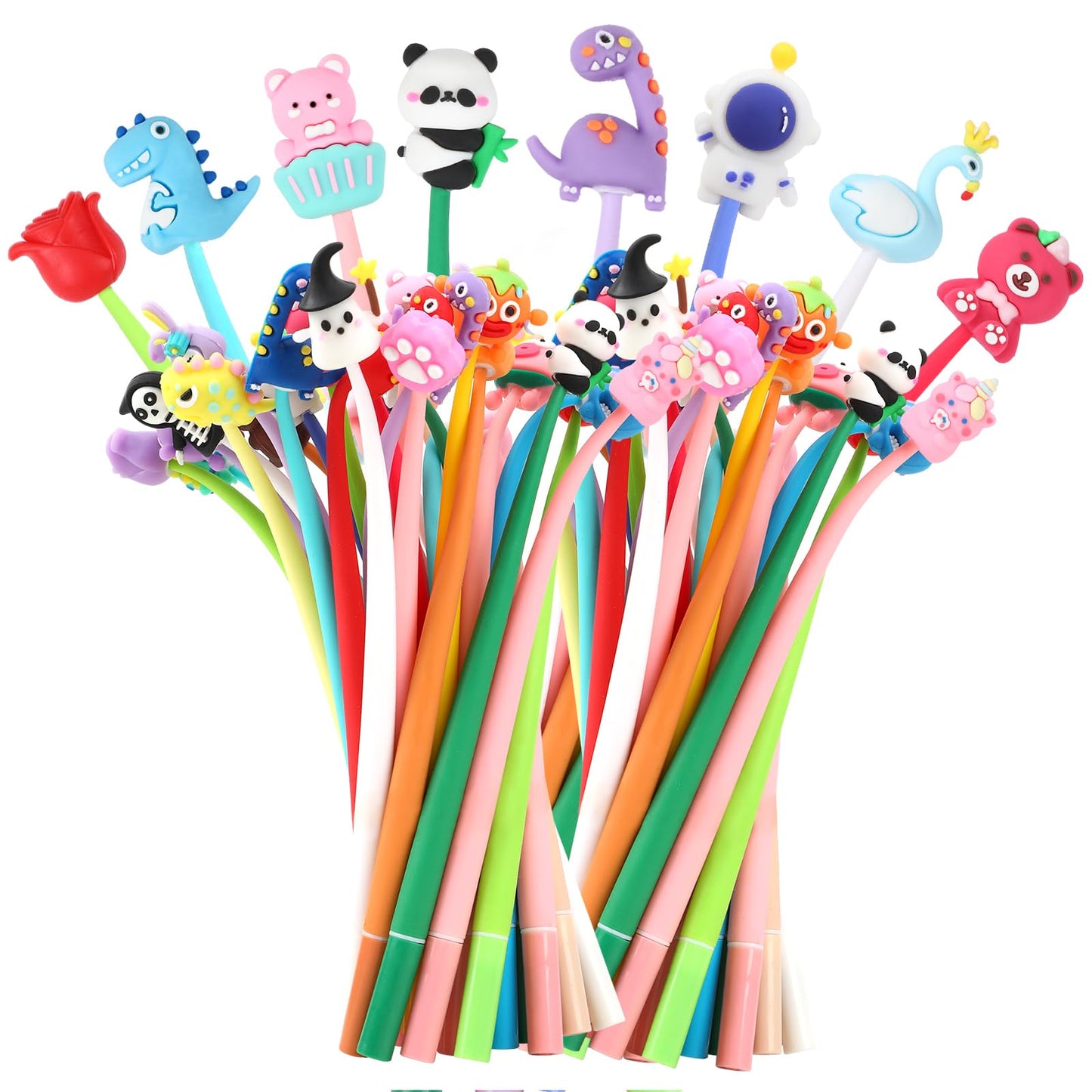 SANNIX 50Pcs Squishy Pens, Cute Fun Pens, Cartoon Bobblehead Pen