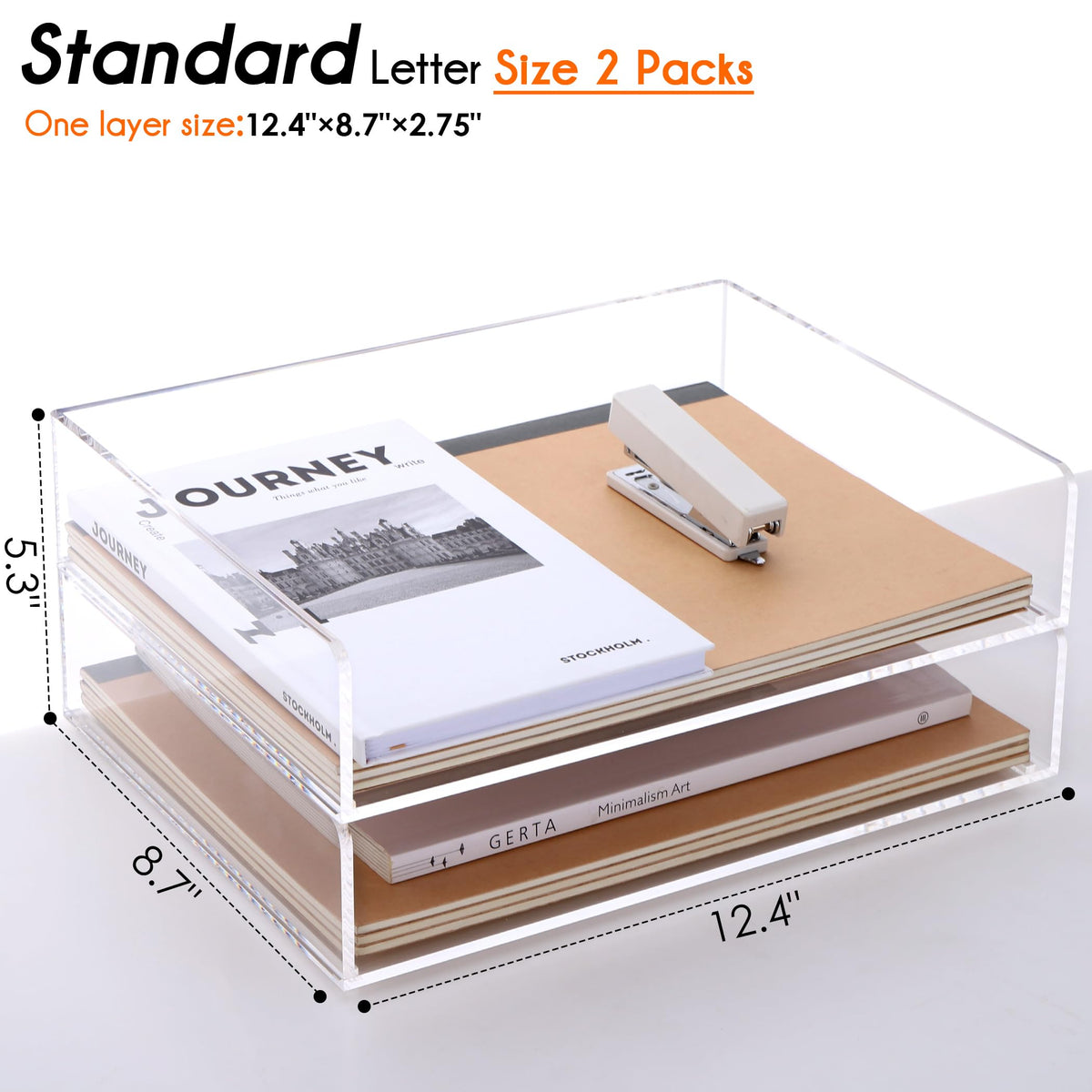 Paper Tray Organizer Clear Acrylic Desk Organizers and AccessoriesOffice Supplies Organization