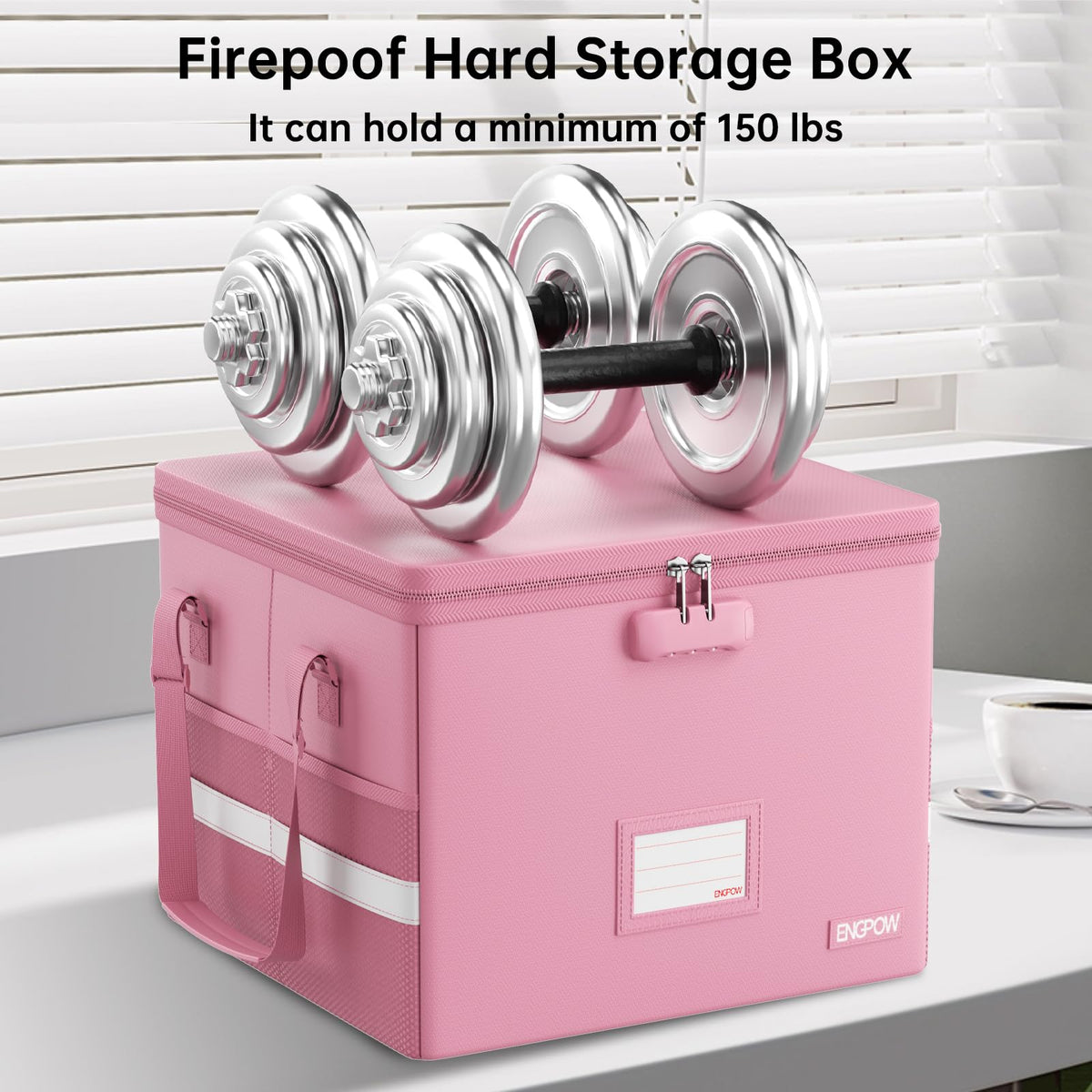 ENGPOW 5200°F File Box Fireproof Document Box with Lock,Heat Insulated Collapsible File Storage