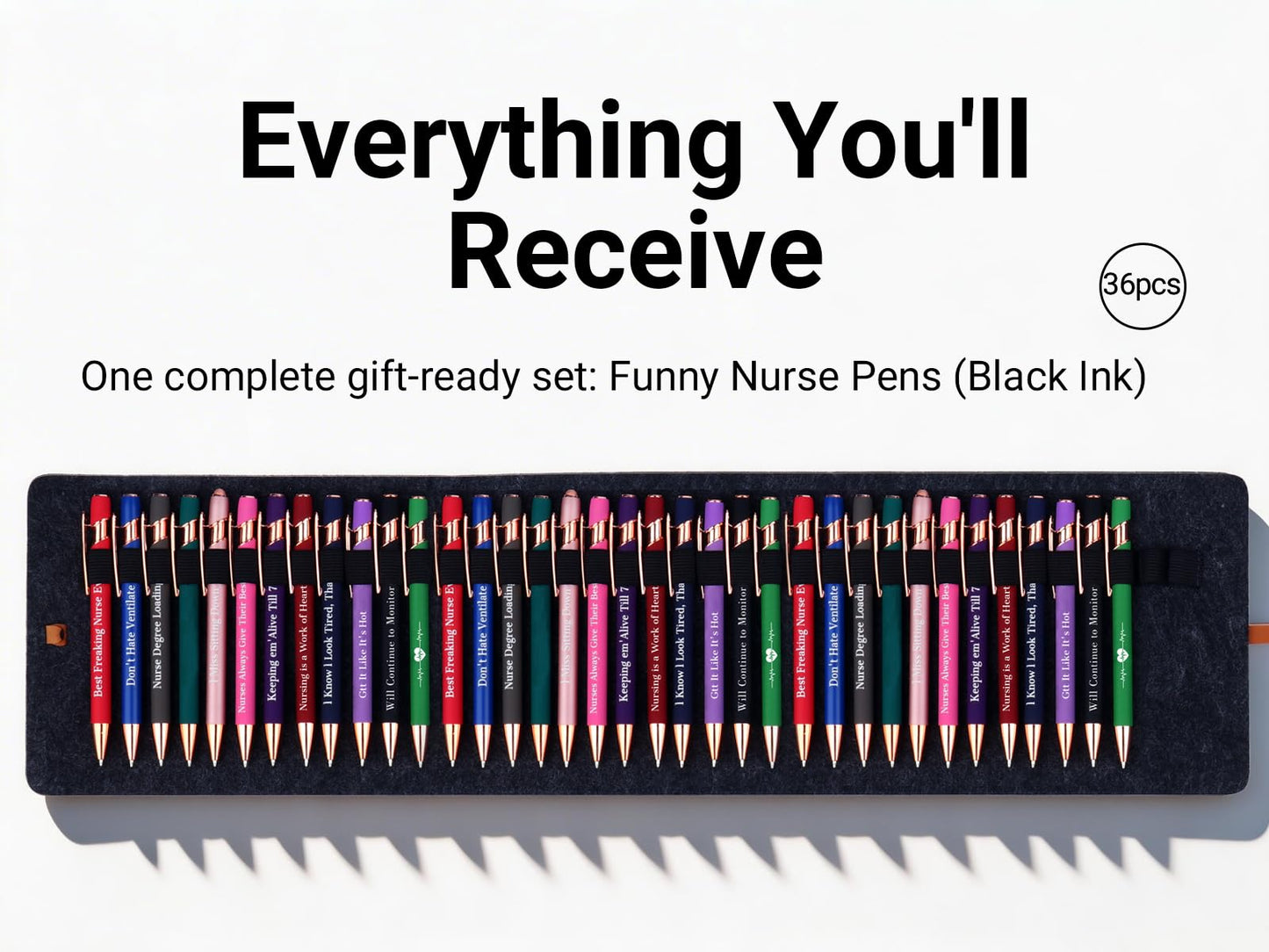 Allfosi Nurse Gift Pens,36 Pcs Super Cute Saying Pen (Style 1-40)