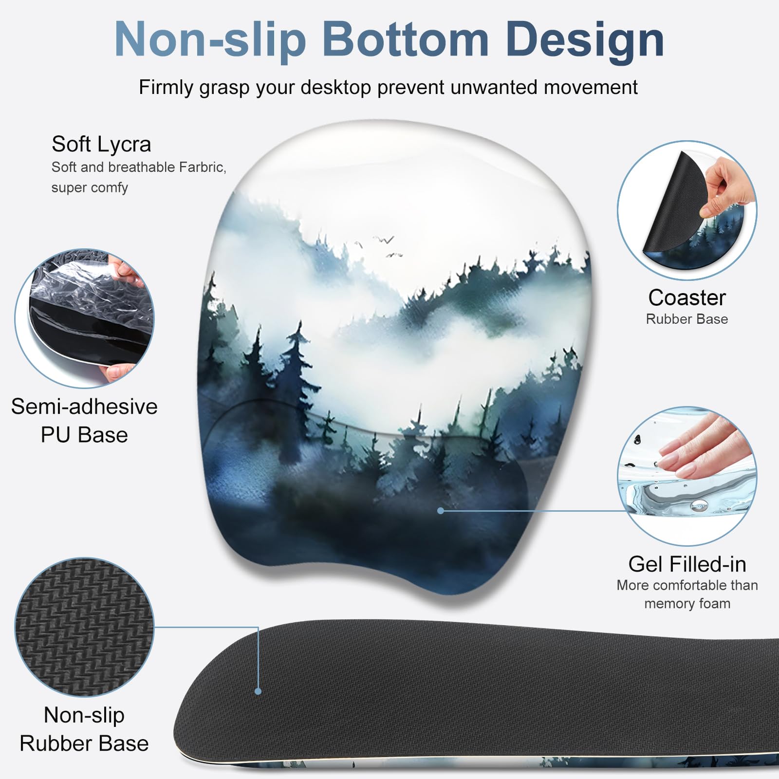 Large Mouse Pad, Keyboard Wrist Rest Set, Ergonomic Mouse Pad with Wrist Support, Desk Mat with