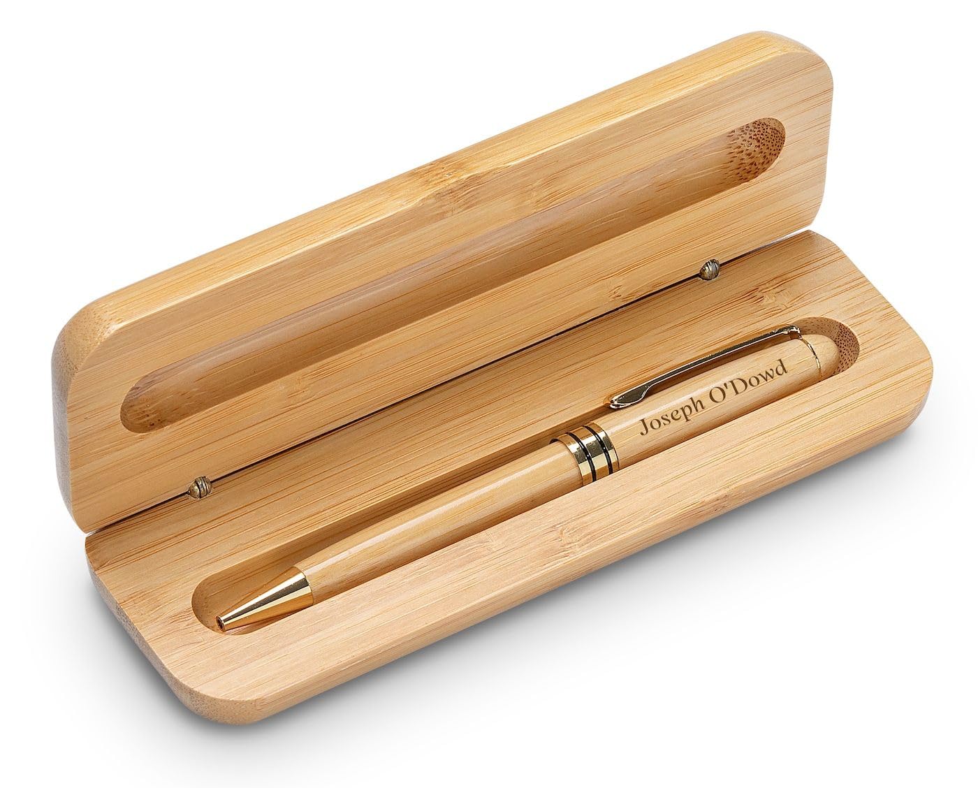 Executive Gift Shoppe | Personalized Bamboo Wood Pen & Case Set with Custom Engraving