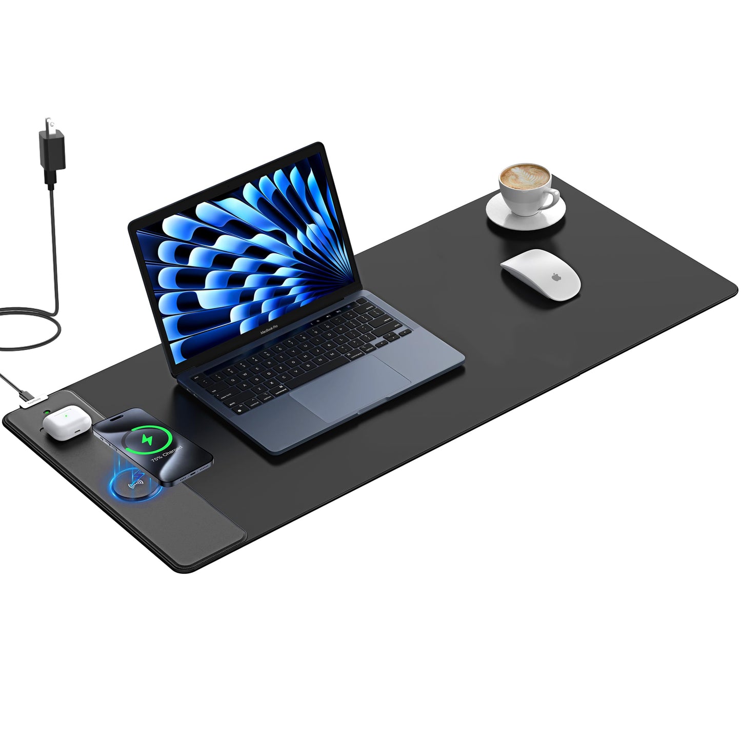 Mouse Pad with 15W Wireless Charging, 35.43"x15.75" XXXL Large Desk Mat