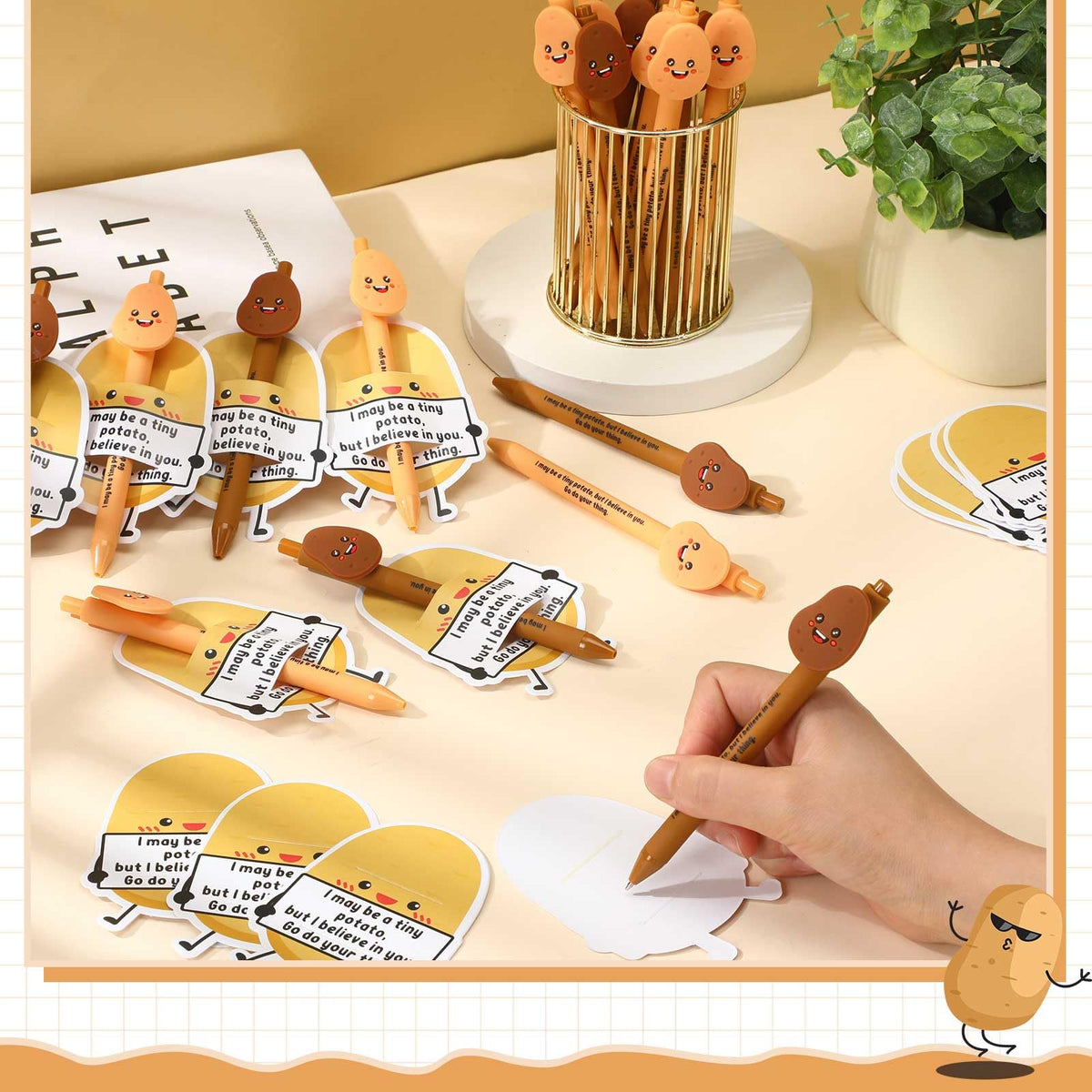 MotiMind 40 Sets Potato Pen for Coworkers Bulk Employee Appreciation Gifts Funny Emotional Bulk