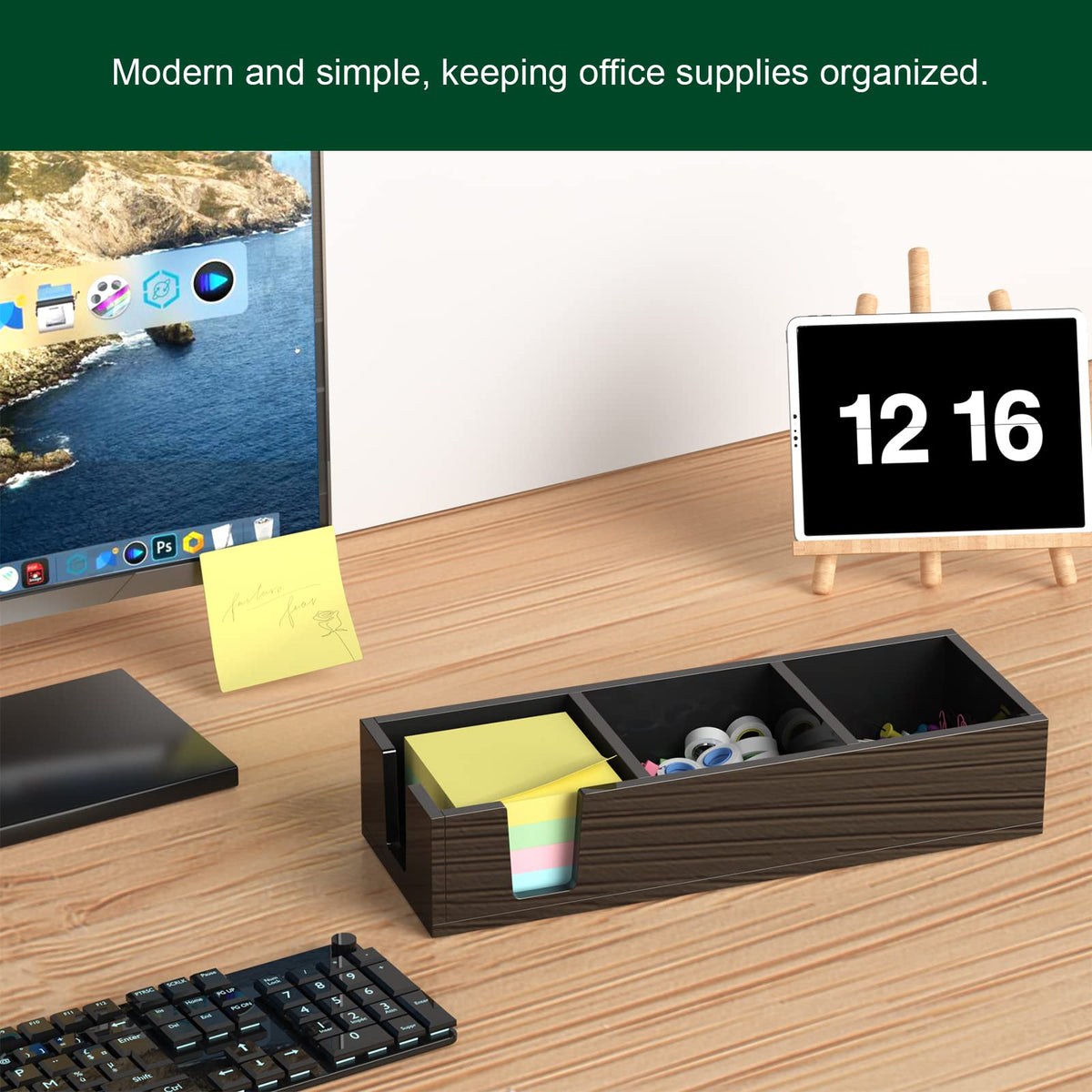 BOSSCASA Acrylic Sticky Note Holder, Self-Stick Note Pad Holder W/O Pads - Note Dispenser Memo Pad