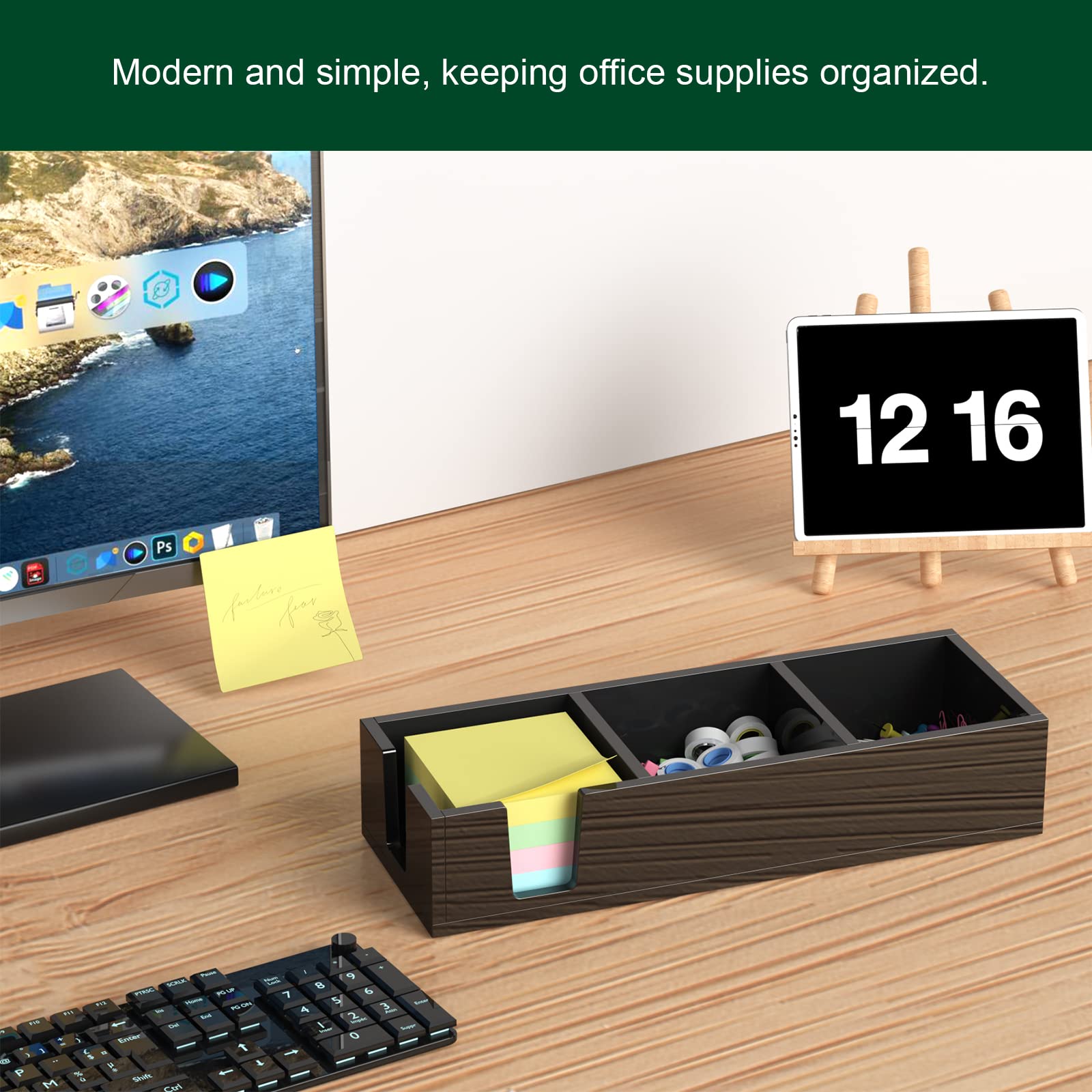 BOSSCASA Acrylic Sticky Note Holder, Self-Stick Note Pad Holder W/O Pads - Note Dispenser Memo Pad