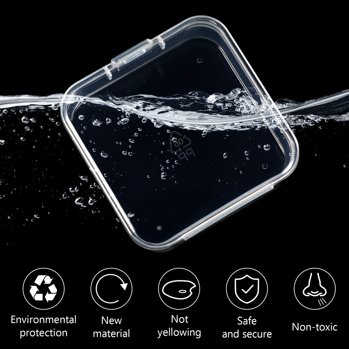 Jetec 30 Pieces Small Clear Plastic Storage Box, 2.1 x 2.1 x 0.8 Inch