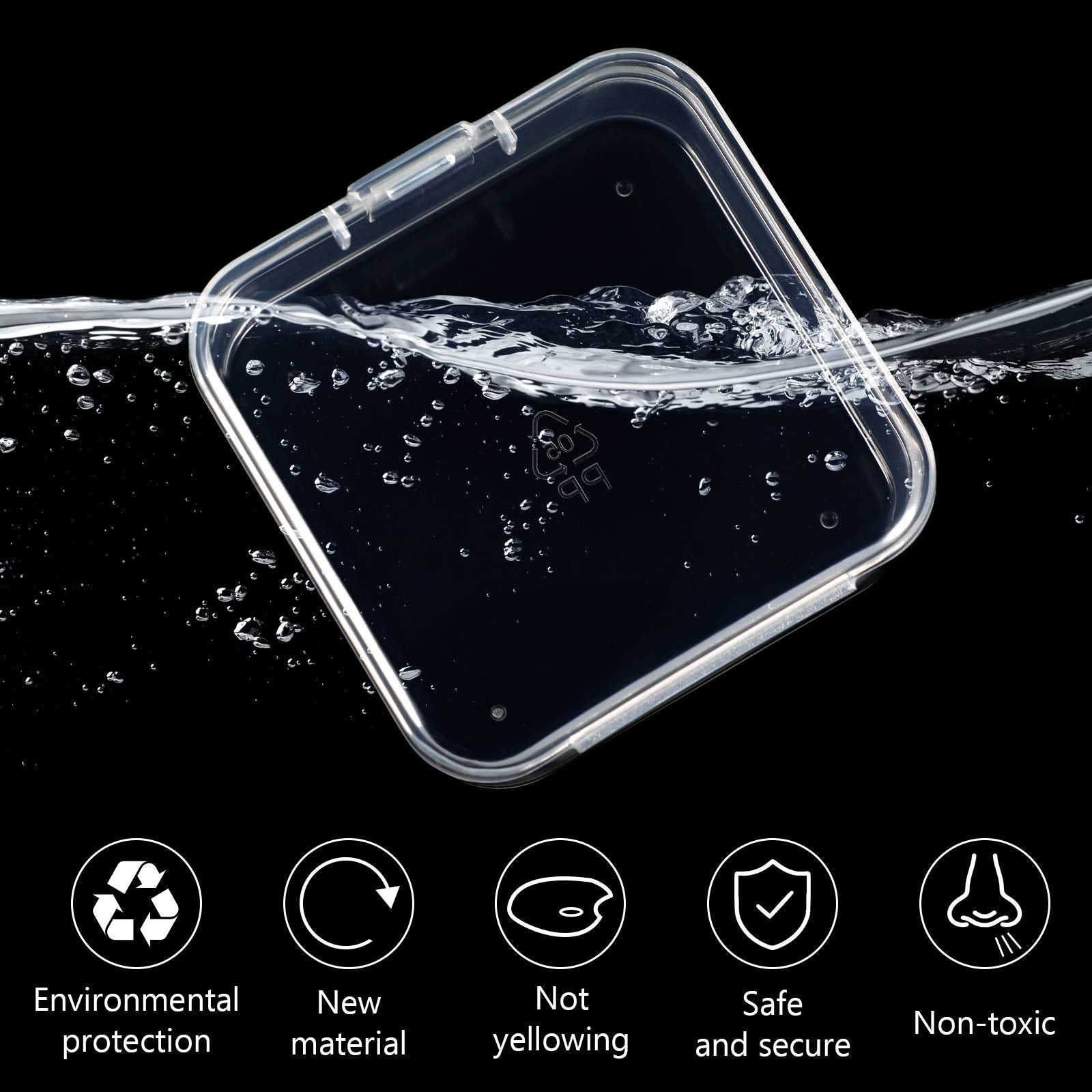 Jetec 30 Pieces Small Clear Plastic Storage Box, 2.1 x 2.1 x 0.8 Inch