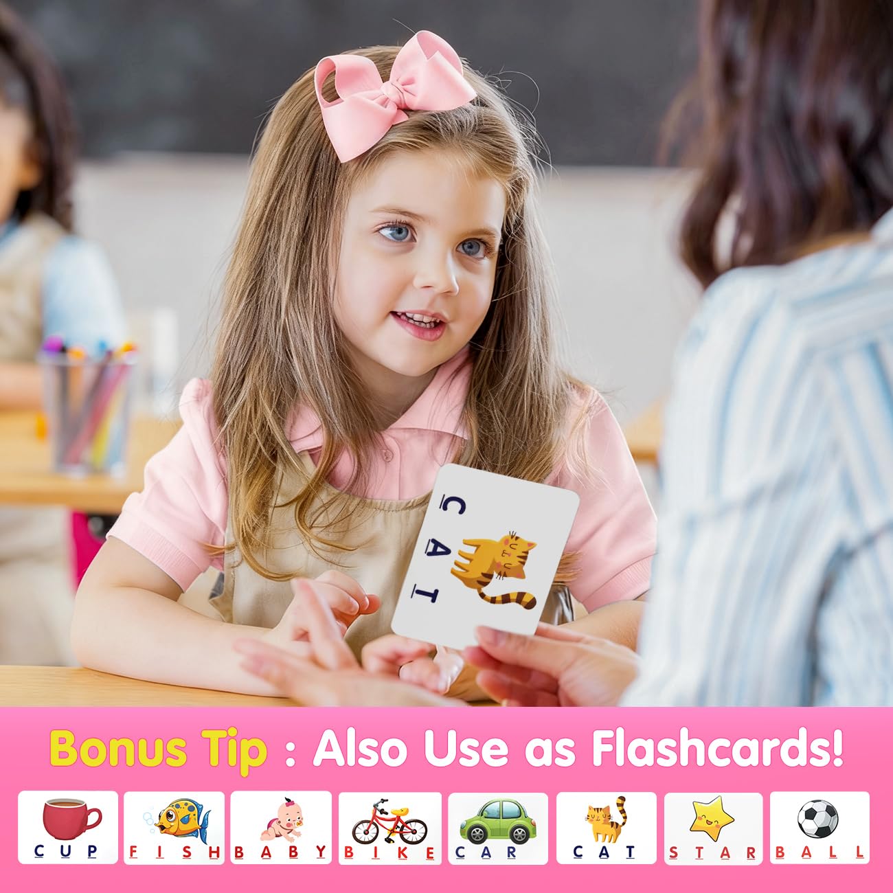 HahaGift Educational Toys for 2-5 Year Old Girl Gifts, Matching Letter Learning Games Activities