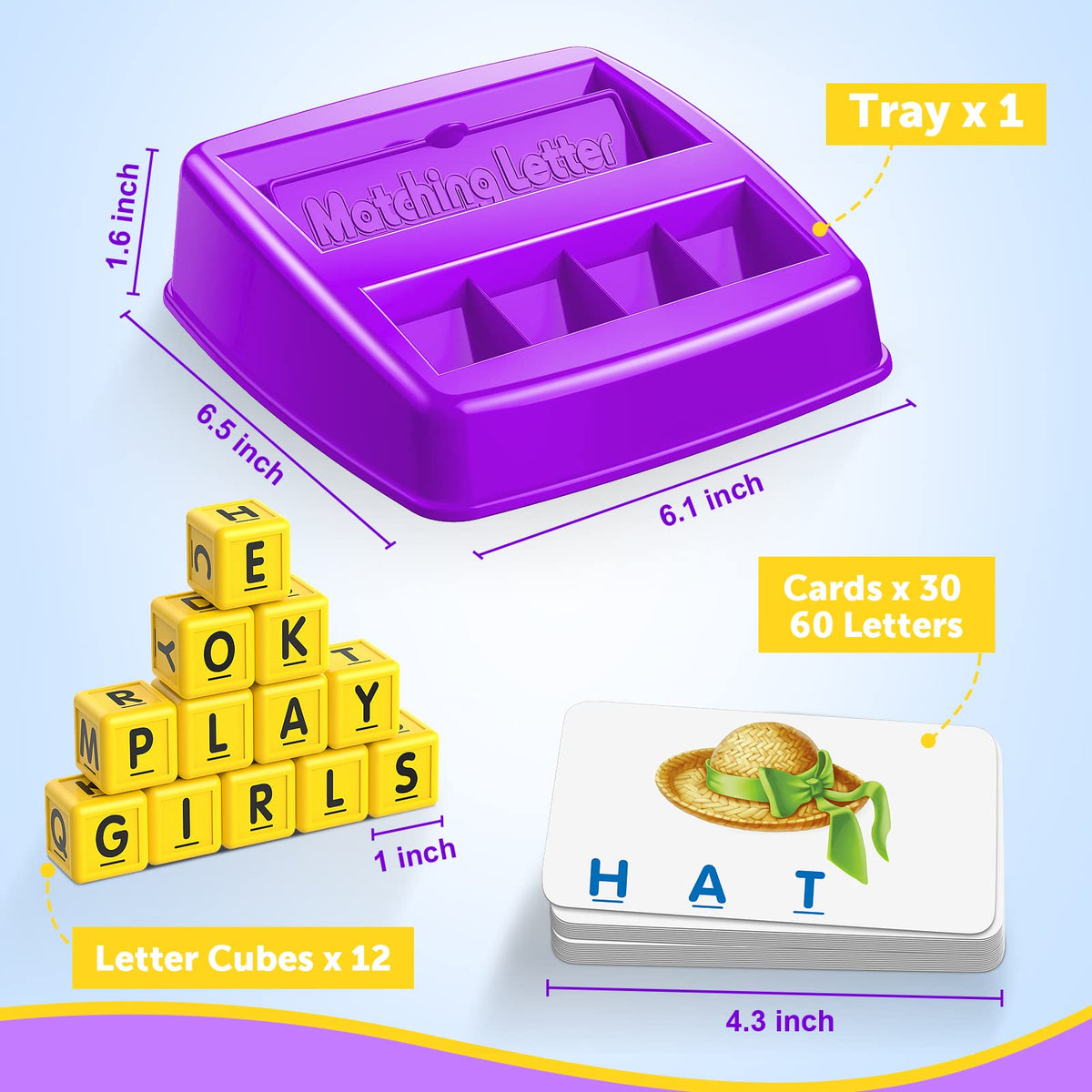Educational Games for Kids Ages 3-8, Matching Letter Game for Kids Toys for 3-8 Year Olds Boys