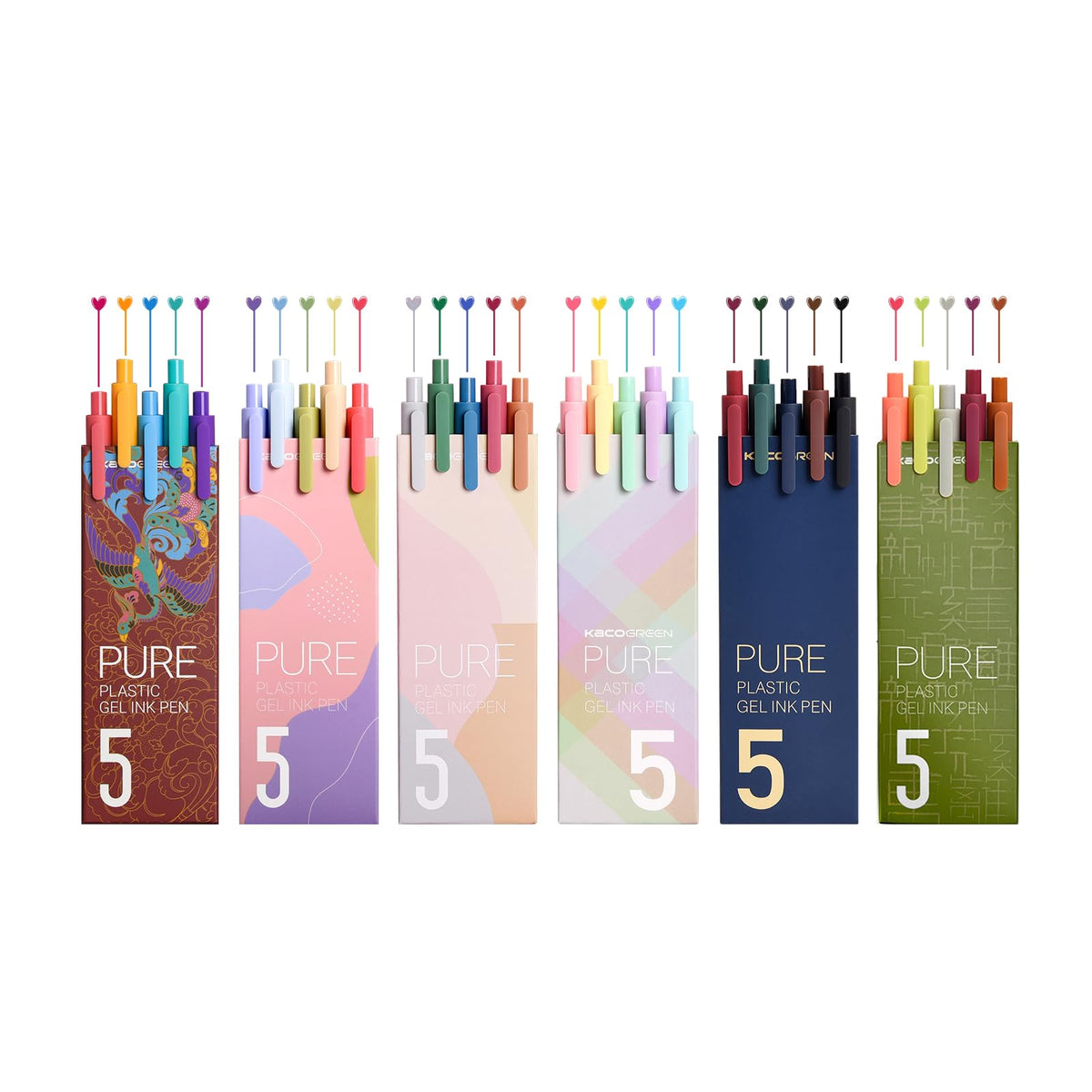 Kaco PURE Colored Gel Pens 30 Pieces Assorted Color Ink 0.5mm Fine Point