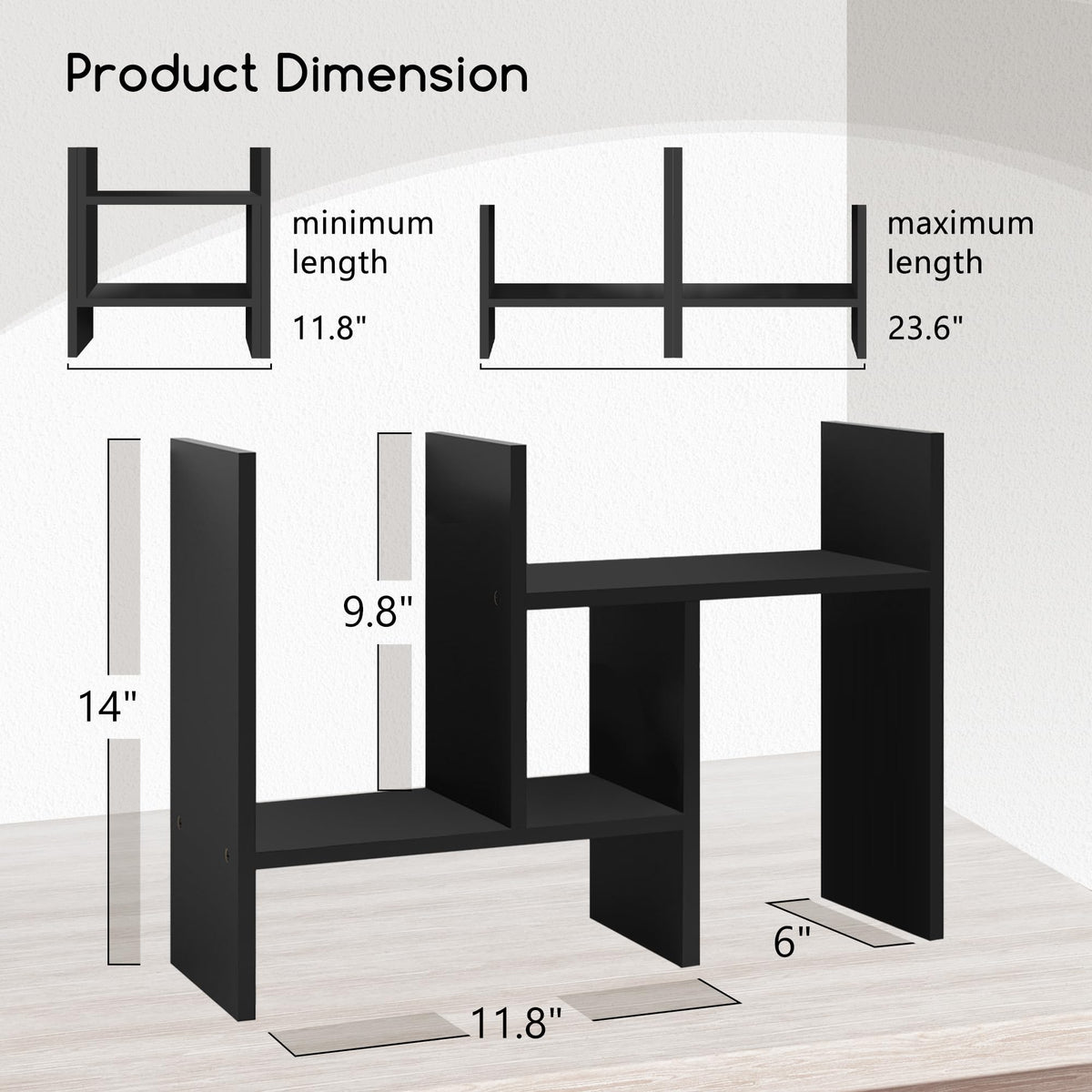 Jerry & Maggie Desktop Organizer Office Storage Rack Adjustable Wood Display Shelf Free Style