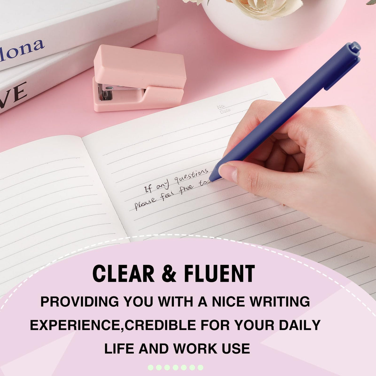 Teling 100 Pcs Ballpoint Pens Retractable Comfortable Cute Stylish Writing Pens in Medium Point 1.0