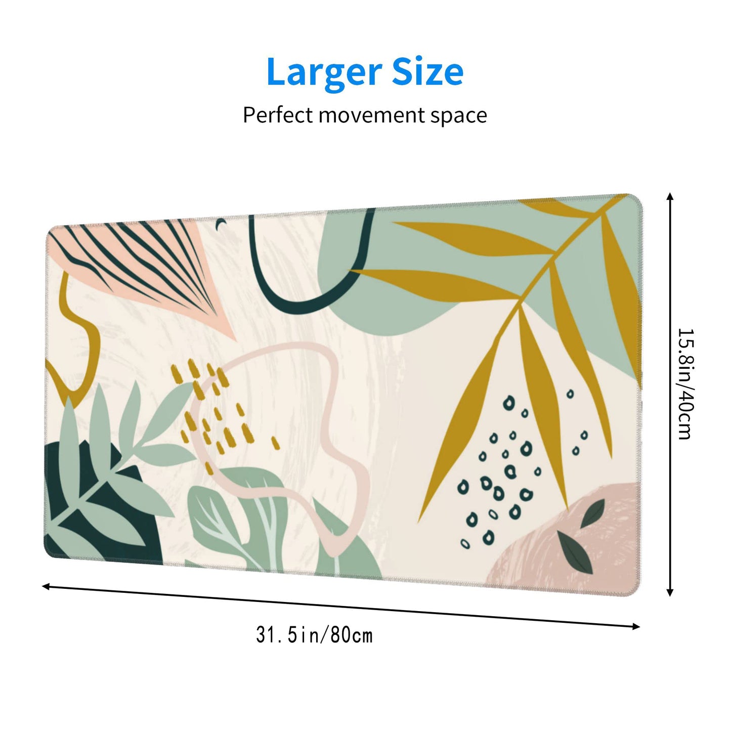 Desk Mat,Tropical Leaves Summer Plants Extended Gaming Mouse Pad for Office Work & Game,Computer