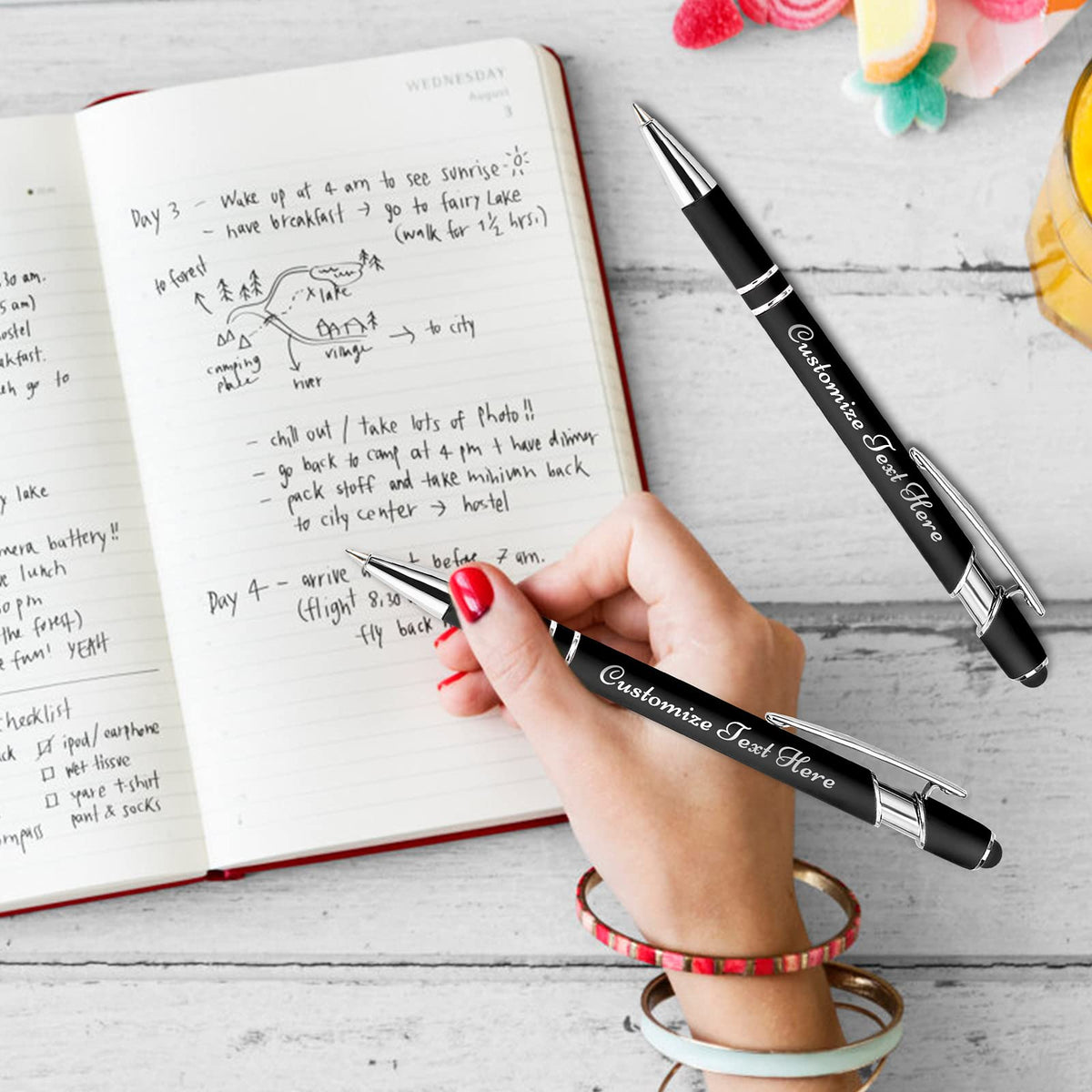 Up to 500 Personalized Pens Bulk Custom Ballpoint Pens with Business Name Message Logo, Customized
