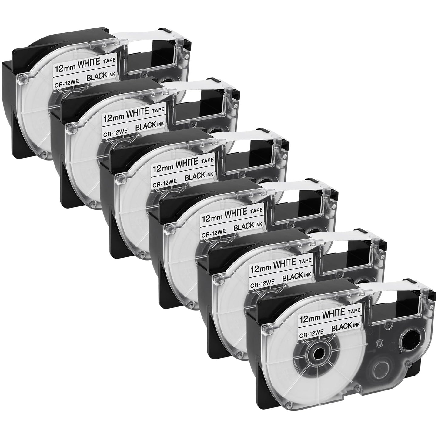 Replacement for Casio XR-12WE 12mm (1/2") Black on White Label Maker Tape