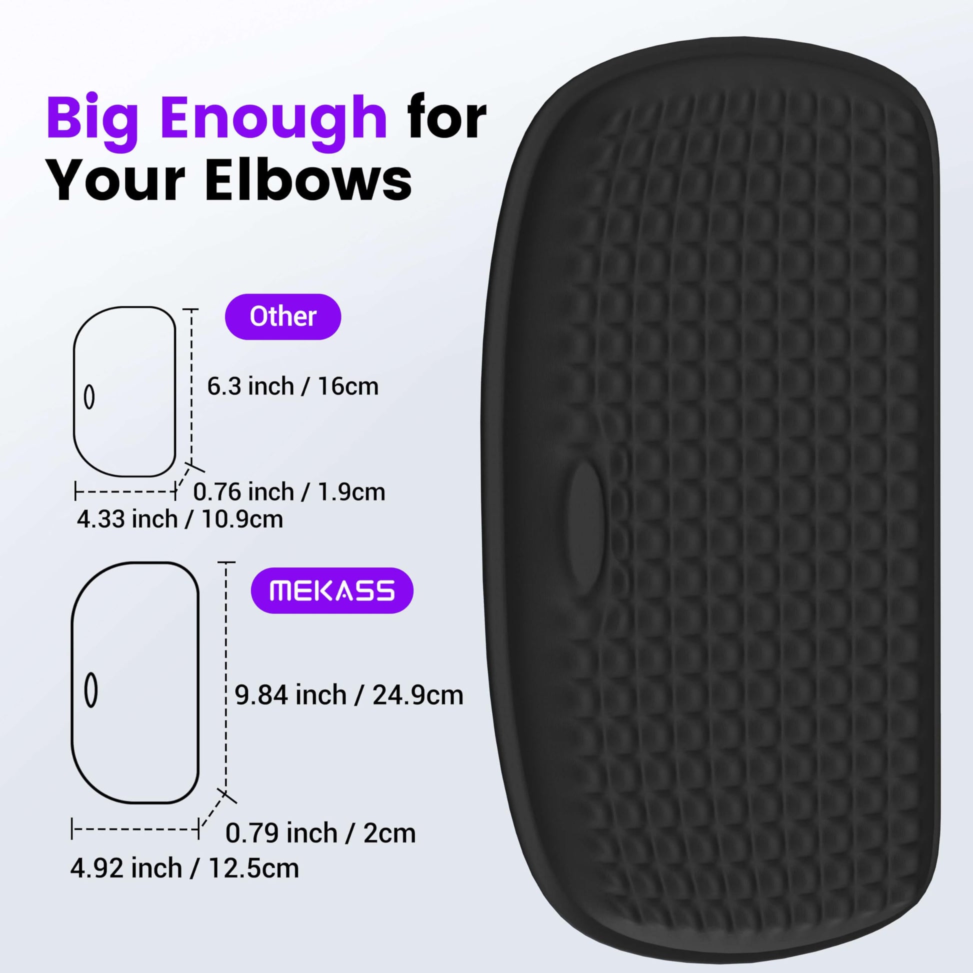 MEKASS Elbow Pad for Desk, Large Size Memory Foam Elbow Rest Padding with Non-Slip, Ergonomic Desk