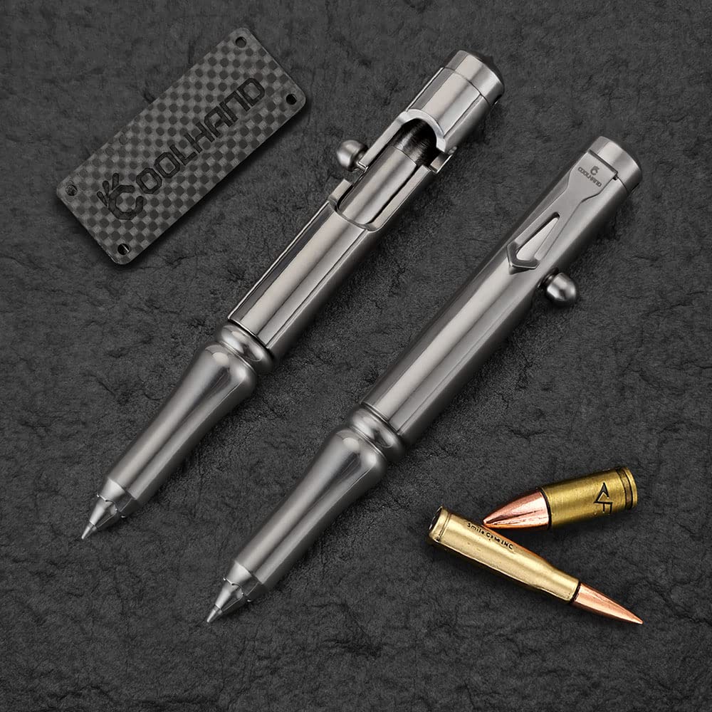 Cool Hand 5.1'' Bolt Action Pen with Clip and Glass Breaker