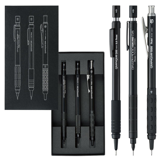 Pentel Mechanical Pencil for Drafting, Set of 3, 60th Anniversary Limited Edition 0.5 mm PGANAST