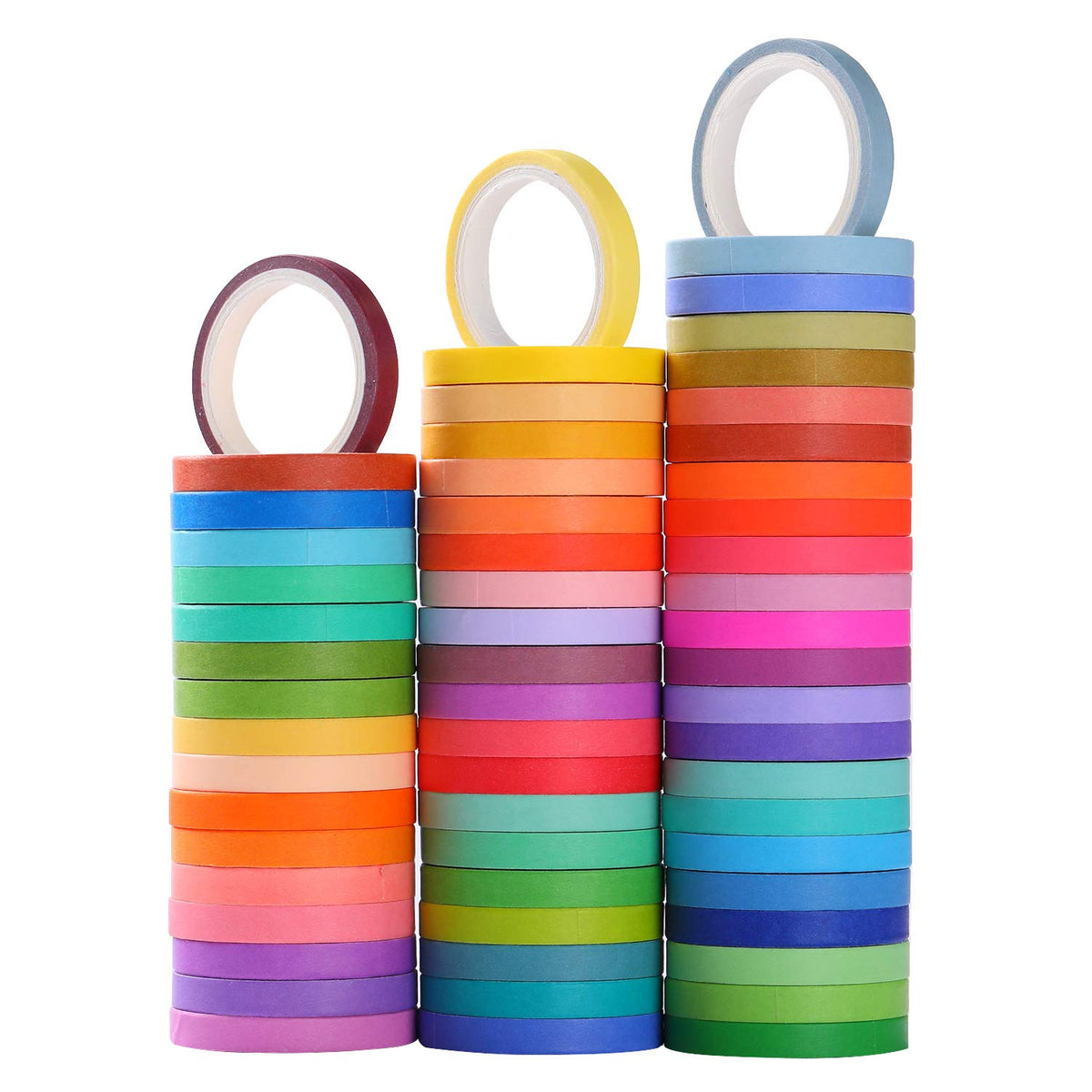 WAPETASHI Washi Masking Tape Set 60 Rolls 5mm (0.2 inch) Wide Decorative Craft Tape Collection for