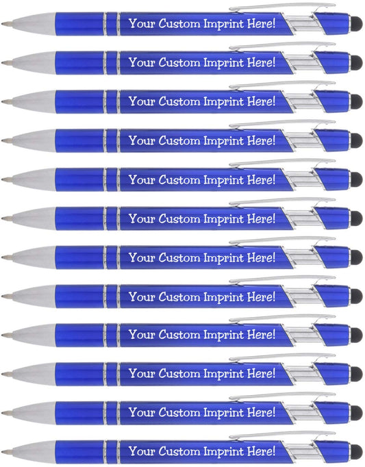 Personalized Pens with Stylus - The Legacy - Custom Metallic Printed Name Pens with Black Ink