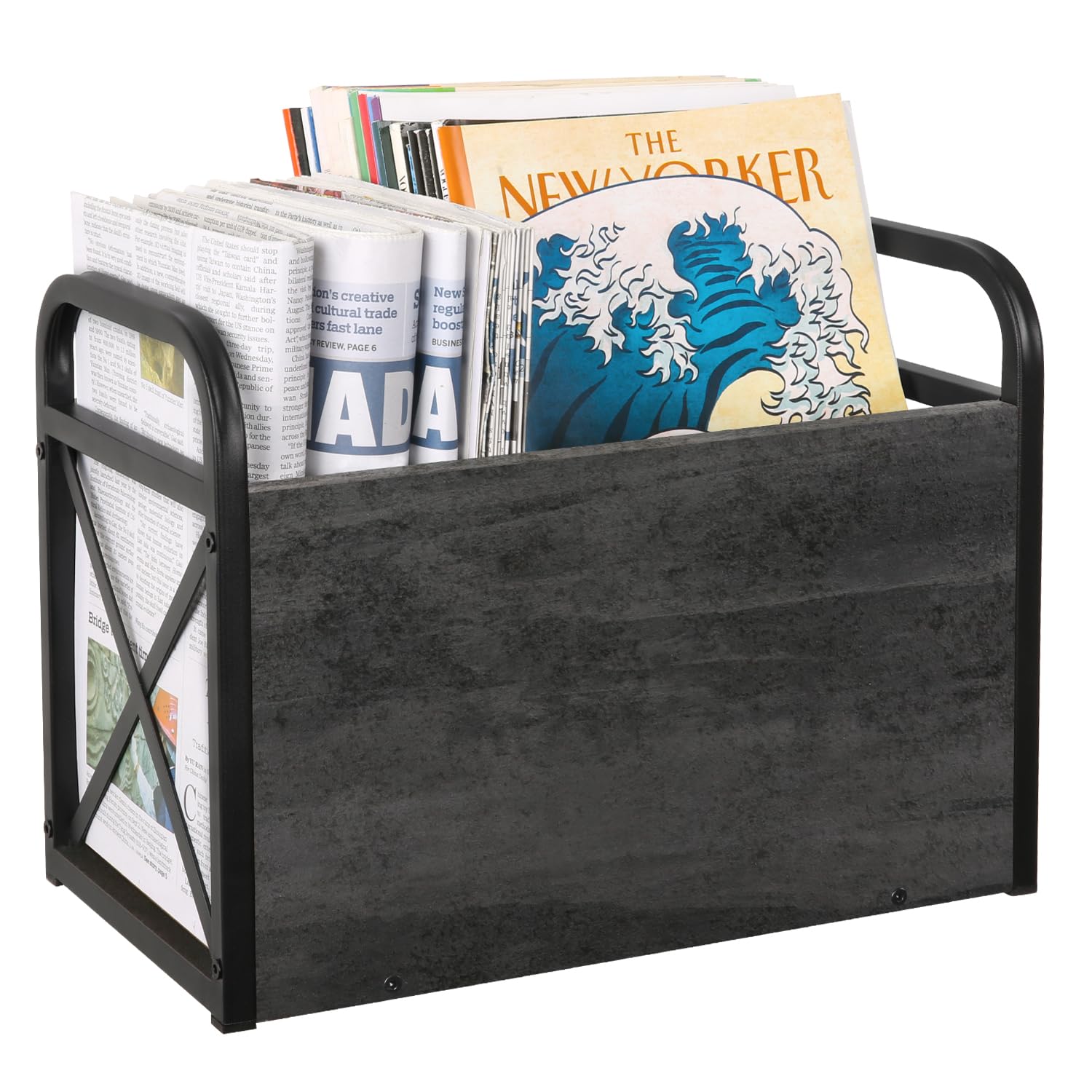 YINMIT Magazine Holder, Magazine Rack Floor, Magazine Storage Basket, Folder Organizer Bin for