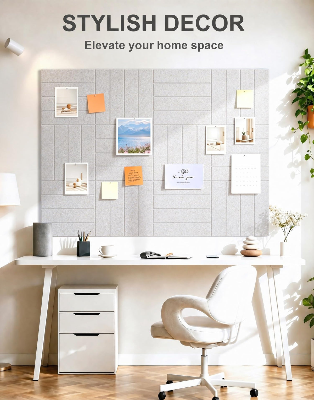 G Gamit 0.47" Thick Felt Wall Tiles 36"x24" Cork Board Alternative 6 Pack 11.81"x11.81"Felt