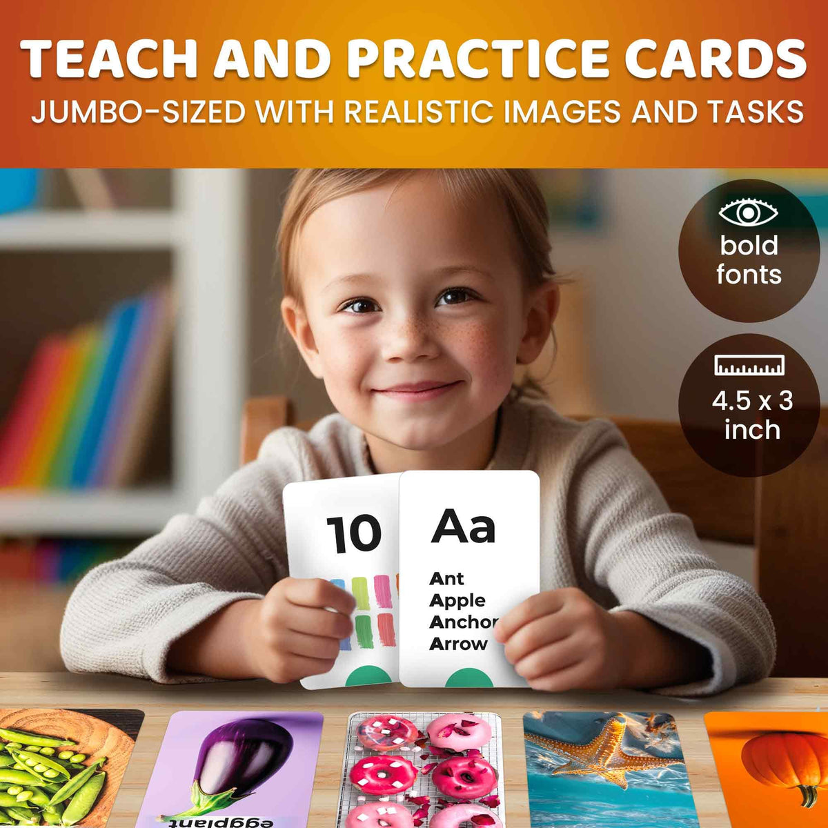 Flash Cards for Toddlers 3-5 — Learning Alphabet Flashcards for Kids 4-8