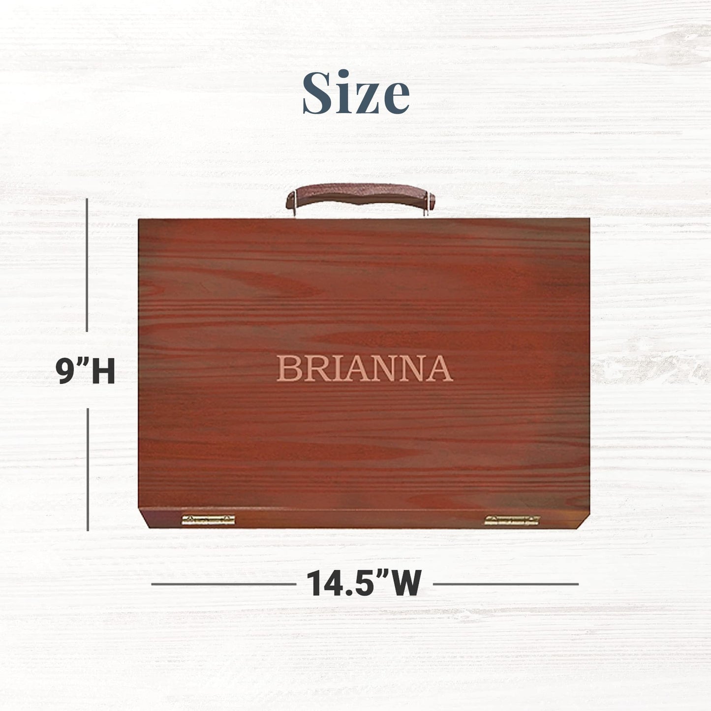 Let's Make Memories Personalized 80-Piece Deluxe Art Set - for Kids - Wood Carrying Case - Oil