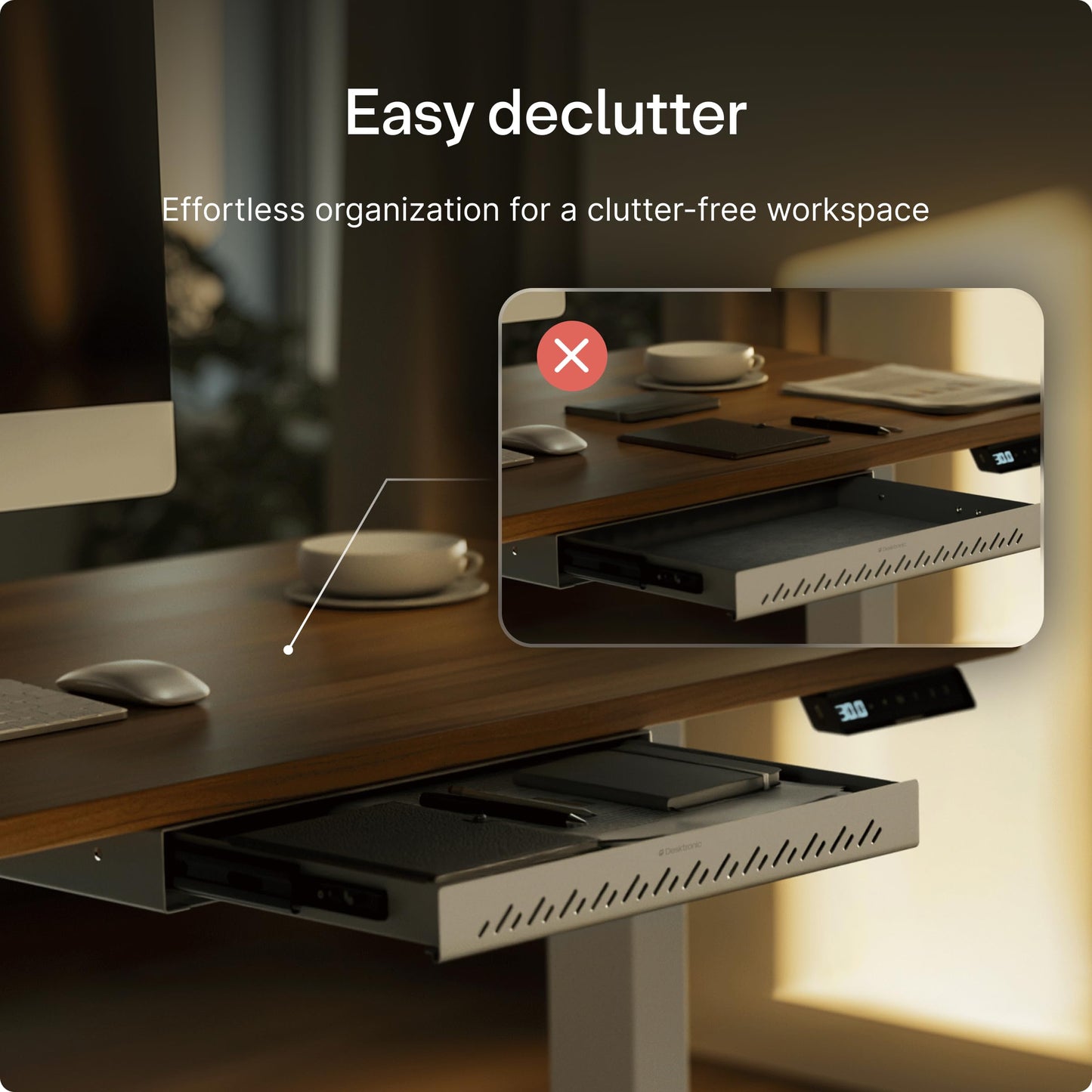 Desktronic Under Desk Drawer — Hidden Under-Desk Storage Organizer, Easy Install, Large Capacity