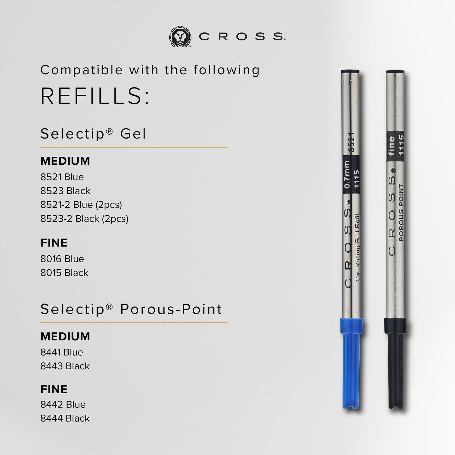 Cross Bailey Light Rollerball Pen, Polished Blue, Medium Point, Black Ink