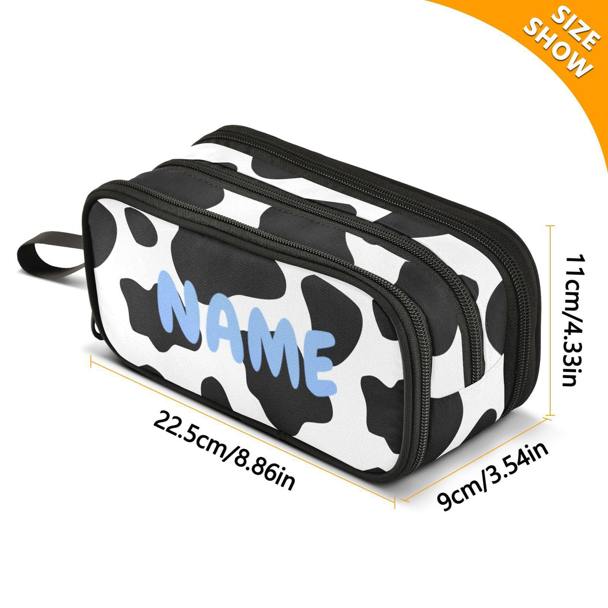 XUWU Personalized Cow Print Large Capacity Pencil Case Pencil Pouch Pen Box