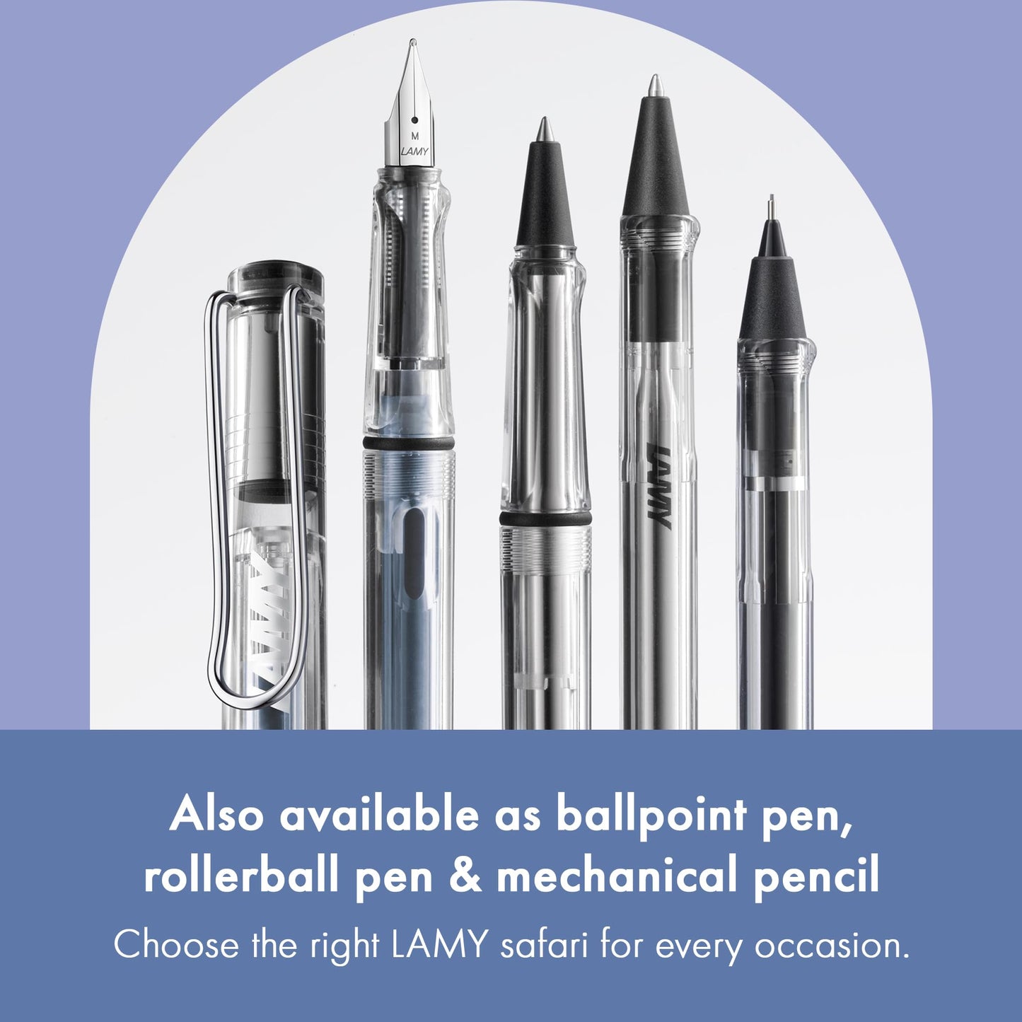 LAMY safari vista - Fountain Pen with ergonomic grip & polished steel nib in size EF - ideal for