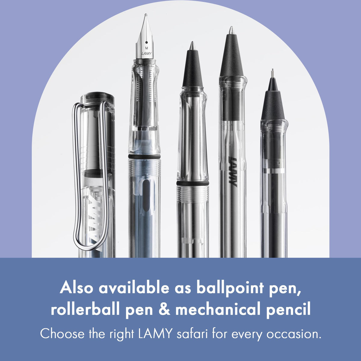 LAMY safari vista - Fountain Pen with ergonomic grip & polished steel nib in size EF - ideal for
