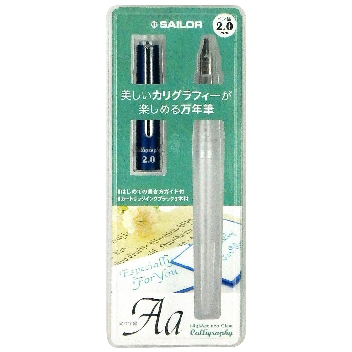 Sailor Fountain Pen HighAce neo Clear Calligraphy Nib Width 1.0mm 1.5mm 2.0mm Included 3 of