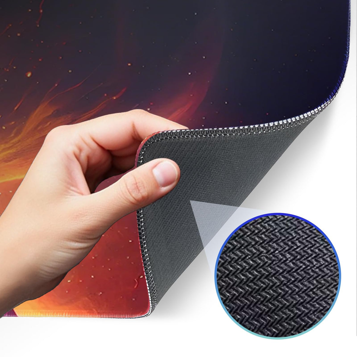 Opiuoezi Gaming Mouse Pad, Galaxy Starry Sky Non-Slip Rubber Base with Seam Edge Mouse Pad, Extra