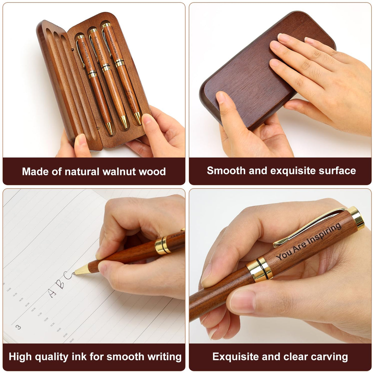 3 Pcs Cool Pens Set with Box, Thank You Gift for Women Coworkers Teachers