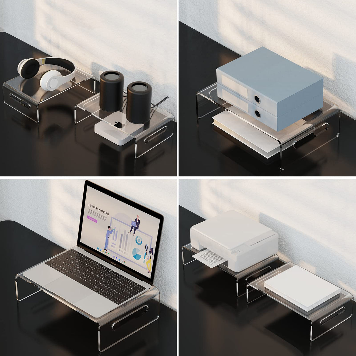 Zimilar 2 Pack Monitor Stand Riser, Acrylic Monitor Stand for Computer