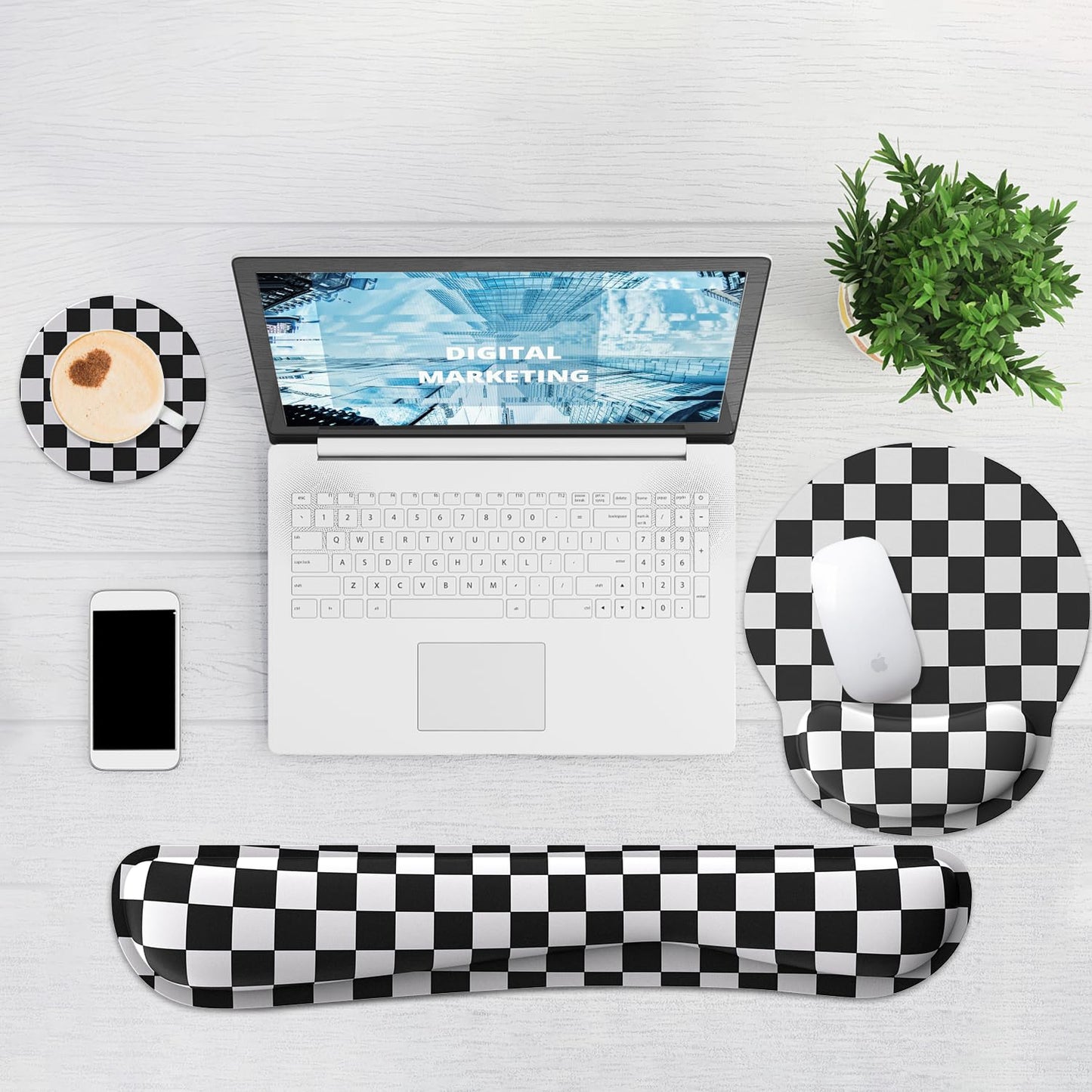 Ergonomic Mouse Pad with Wrist Rest and Keyboard Wrist Rest, Mousepad
