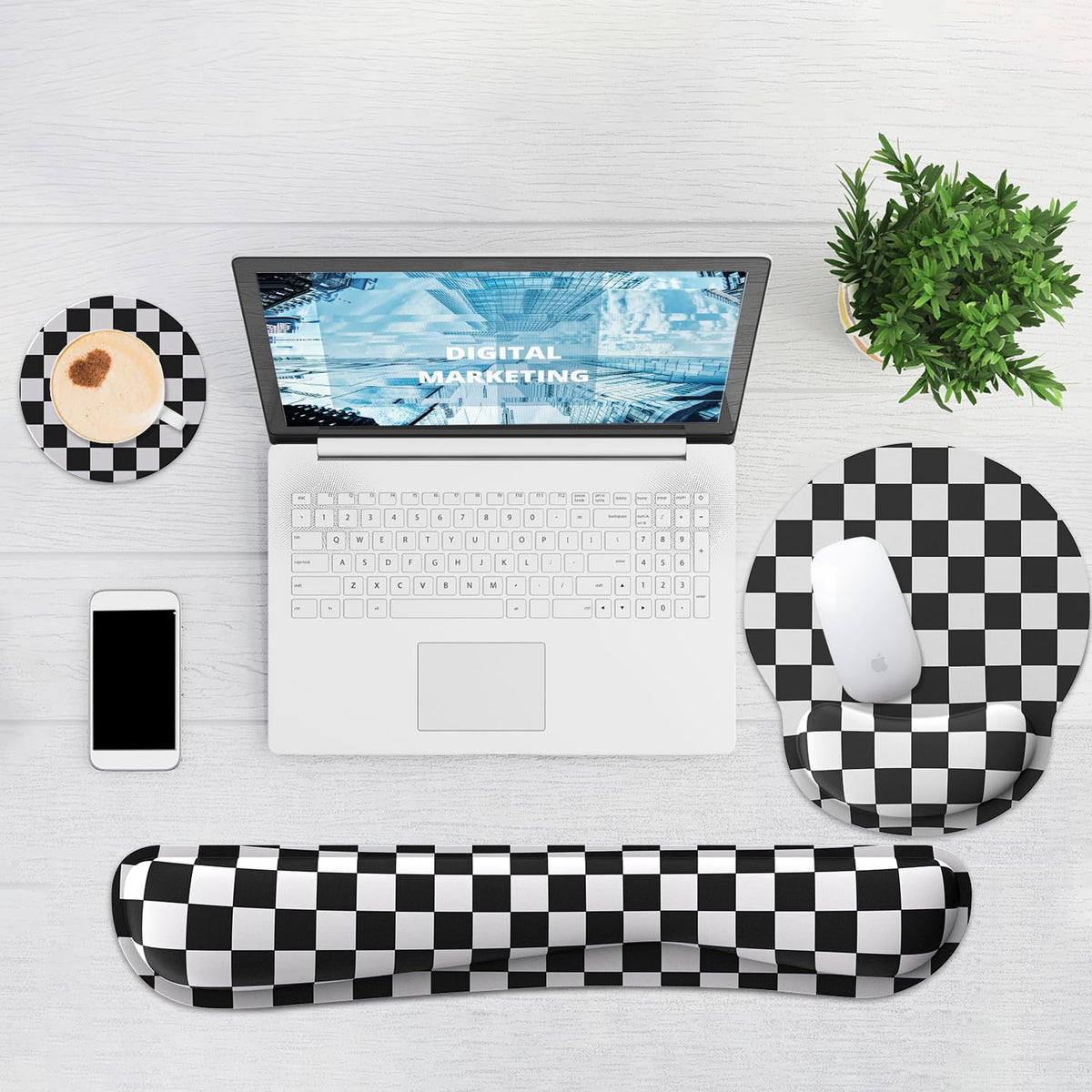 Ergonomic Mouse Pad with Wrist Rest and Keyboard Wrist Rest, Mousepad