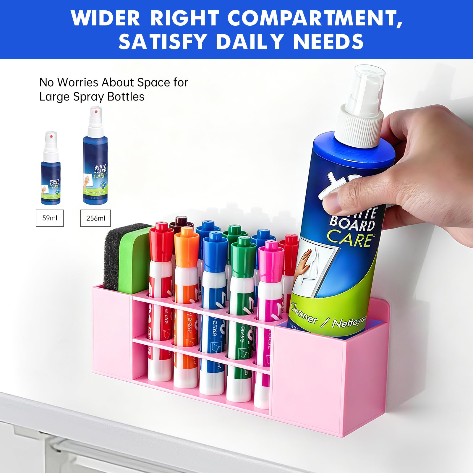 Banafich Wall Mounted Magnetic Dry Erase Marker Holder for White Board