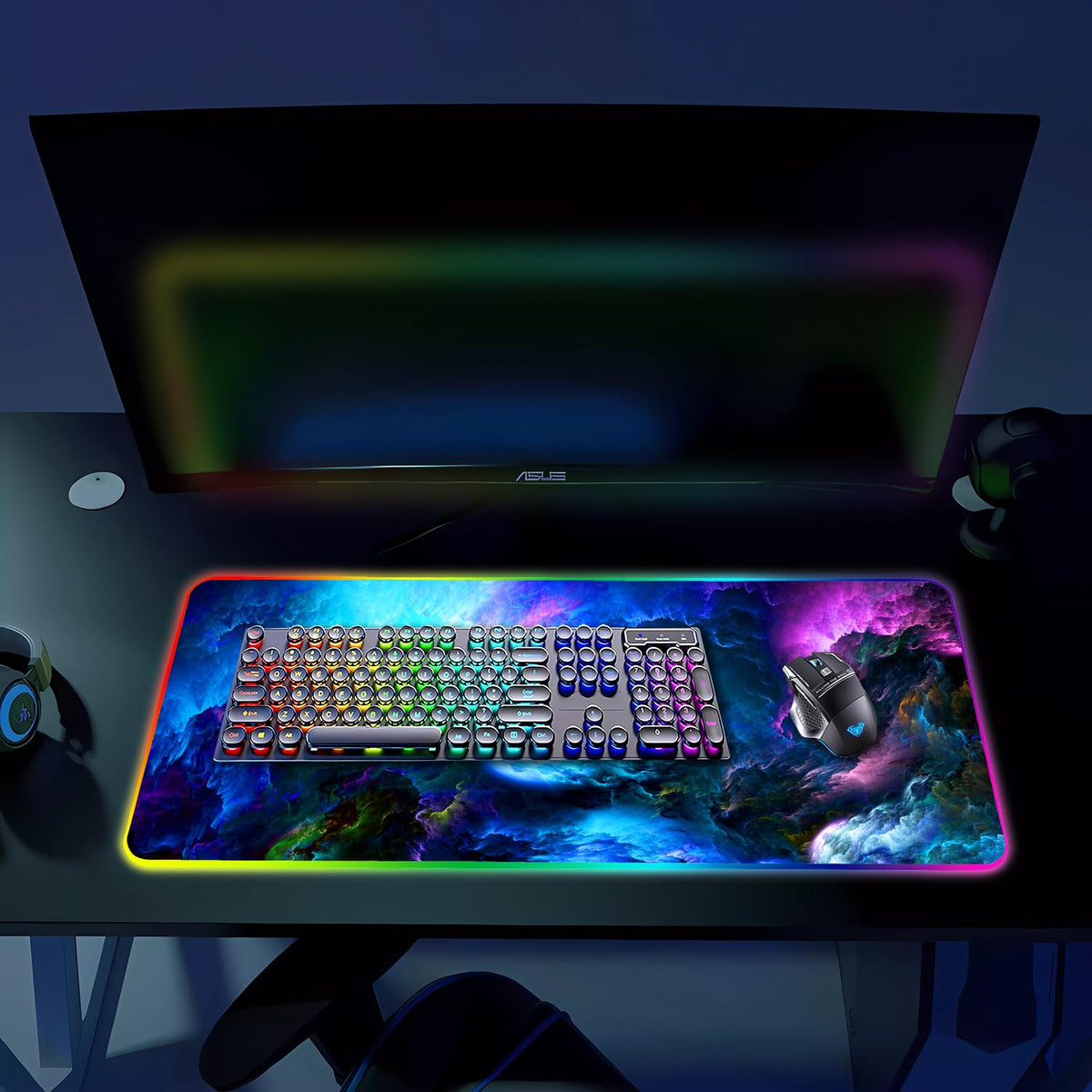 Armanza RGB Gaming Mouse Pad, Large Mousepad with Led Light, Keyboard Pad Gaming Accessories for