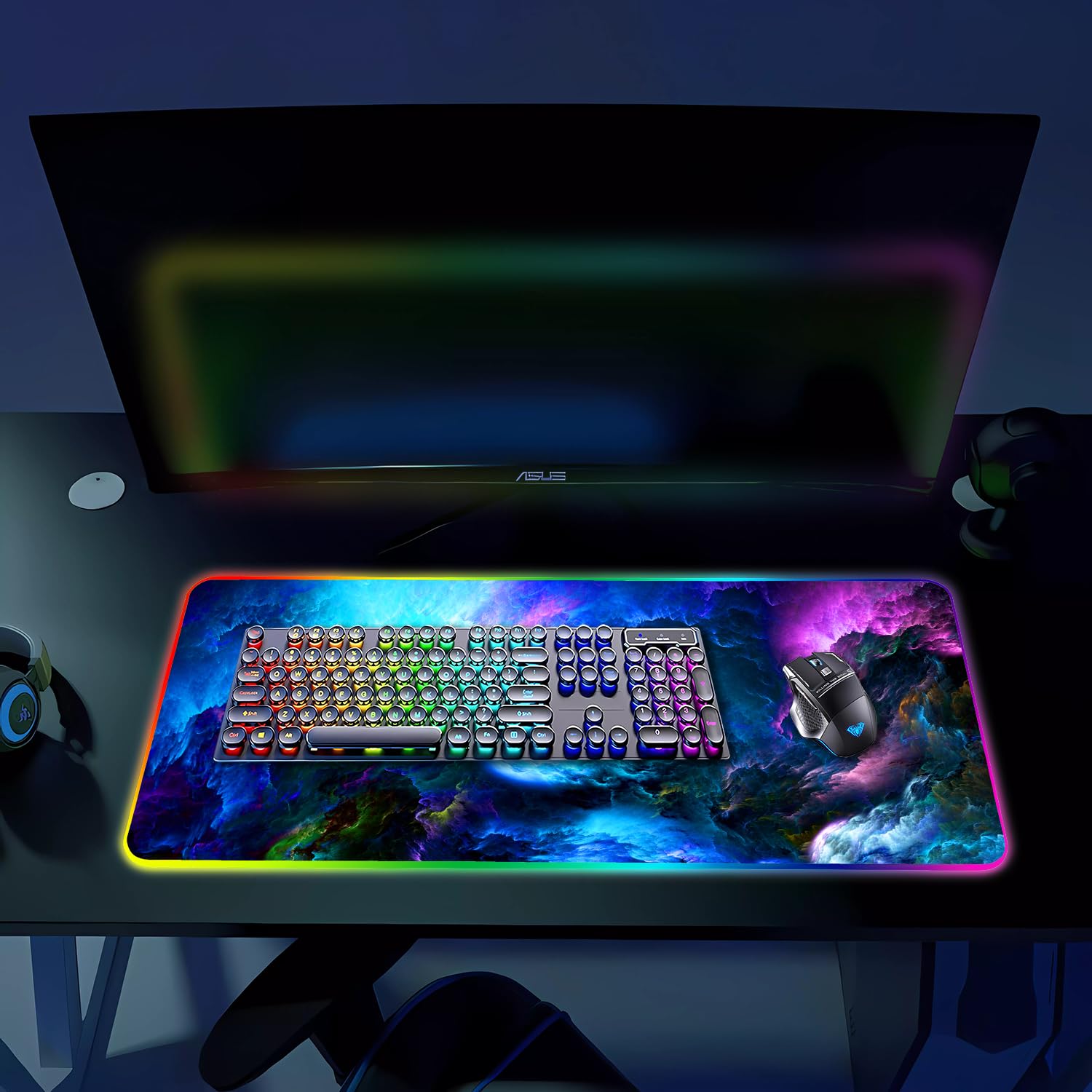Armanza RGB Gaming Mouse Pad, Large Mousepad with Led Light, Keyboard Pad Gaming Accessories for