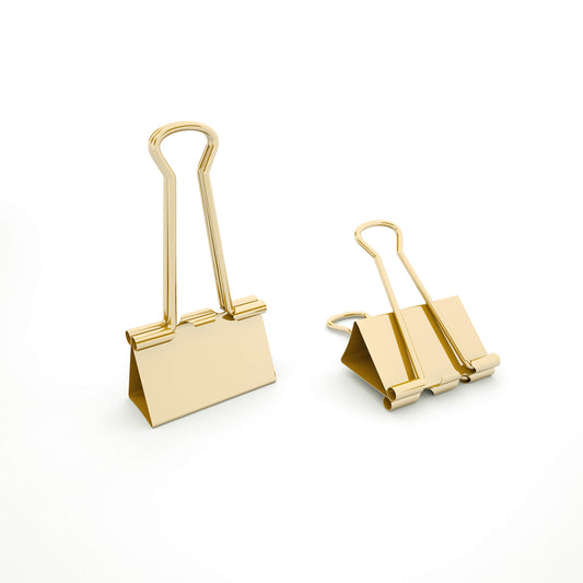 Nctinystore Binder Clips Little a bit Smaller Than Medium Clips Metal Clamp 1IN / 25MM (Golden, 24