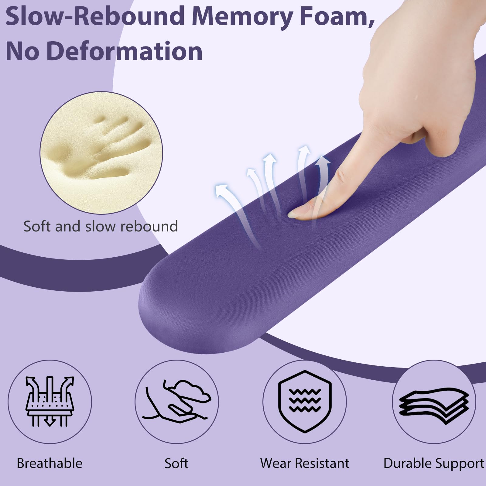 Sushret Mouse Pad and Keyboard Wrist Rest, 3-in-1 Gel Memory Foam Ergonomic Mouse Pad with Wrist