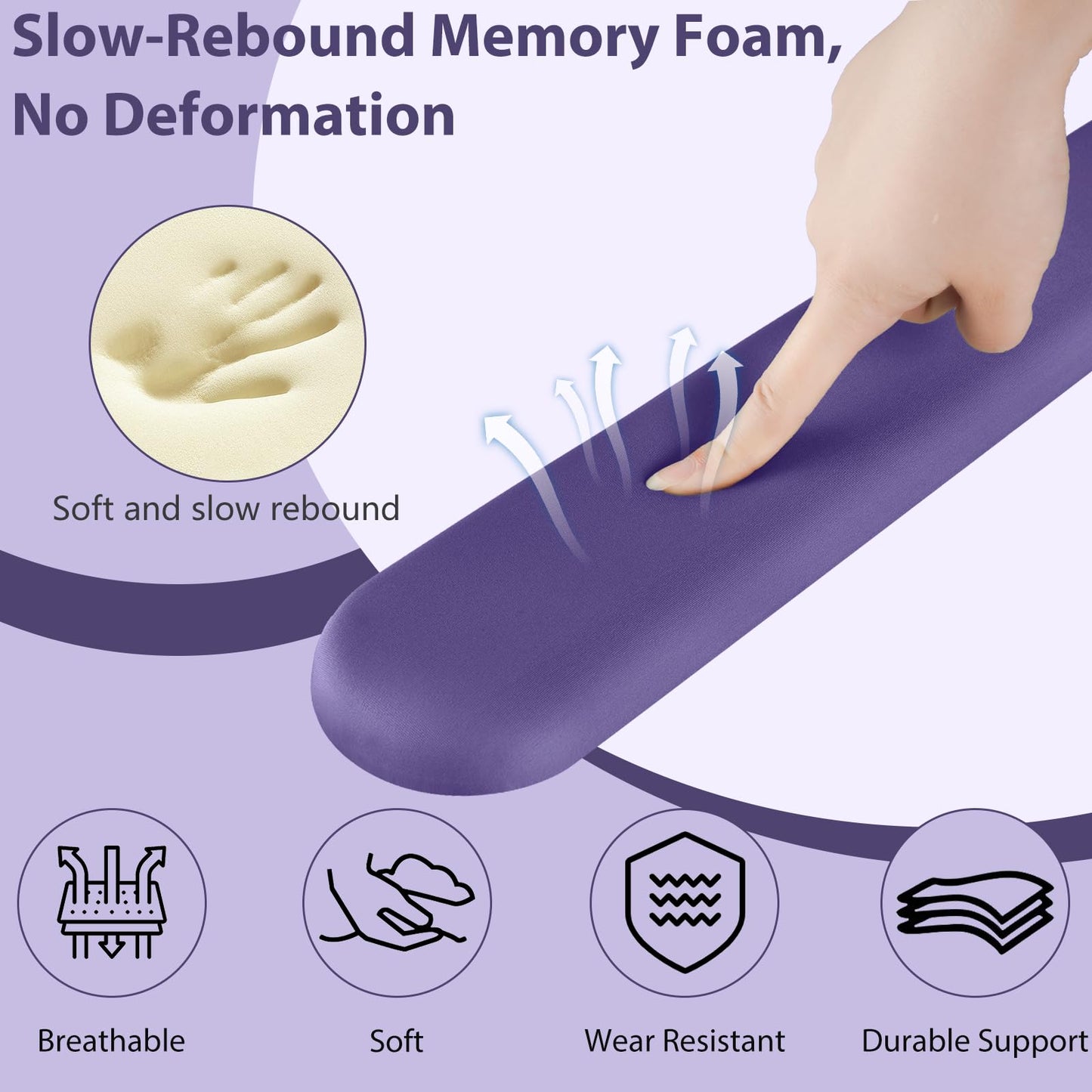 Sushret Mouse Pad and Keyboard Wrist Rest, 3-in-1 Gel Memory Foam Ergonomic Mouse Pad with Wrist