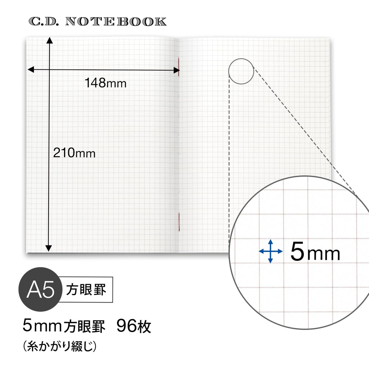 アピカ Apica CDS90S Premium CD Notebook, Grid Ruled, A5