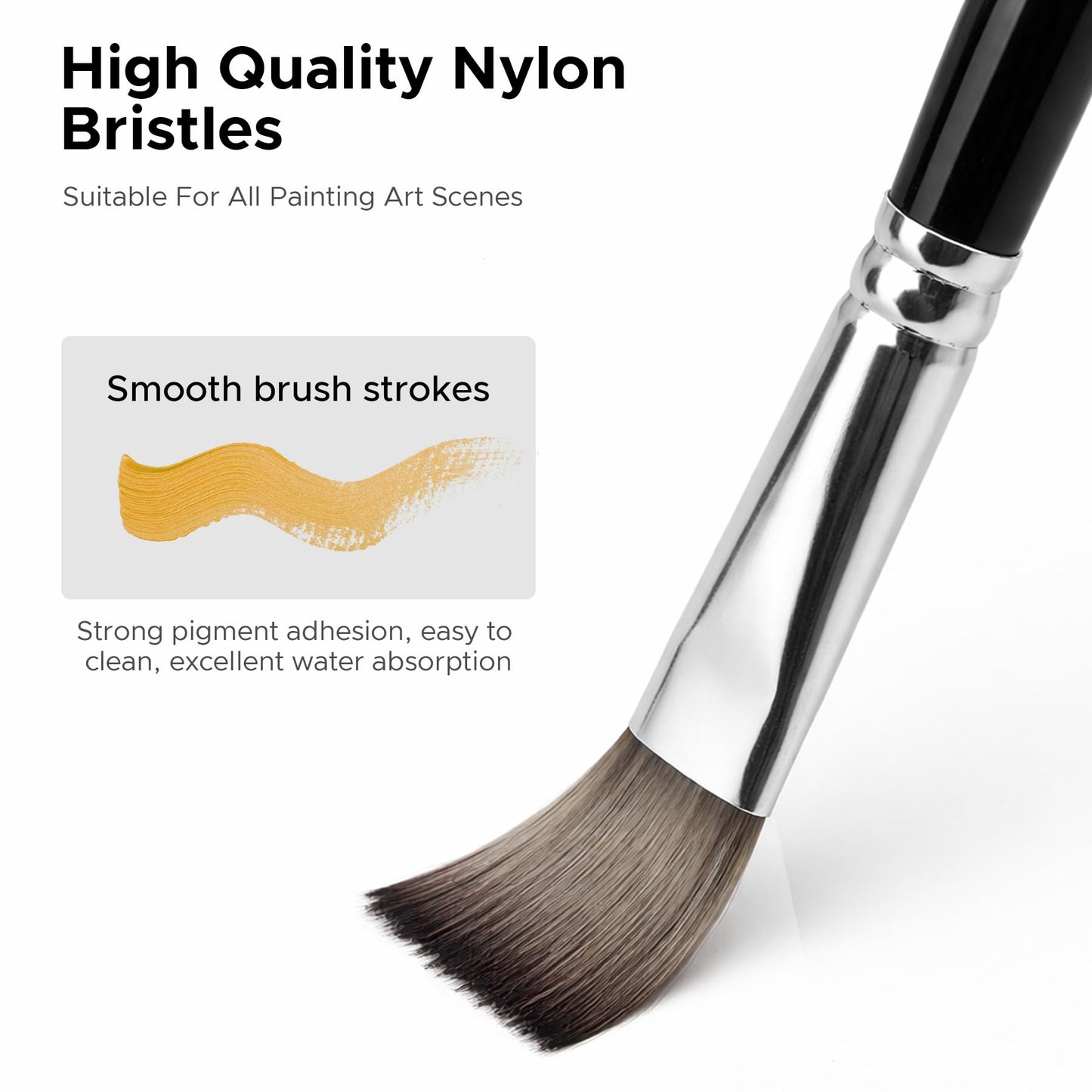 Bougimal 33 Pcs Paint Brush Set, No-Shedding Artist Paint Brushes