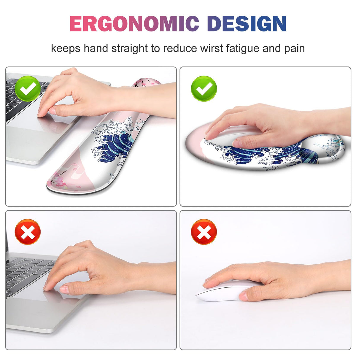 Gaming Mouse Pad, Large Desk Mat, Cute Desk Pad Protector, Pink Cherry Blossoms XXL Mousepad +
